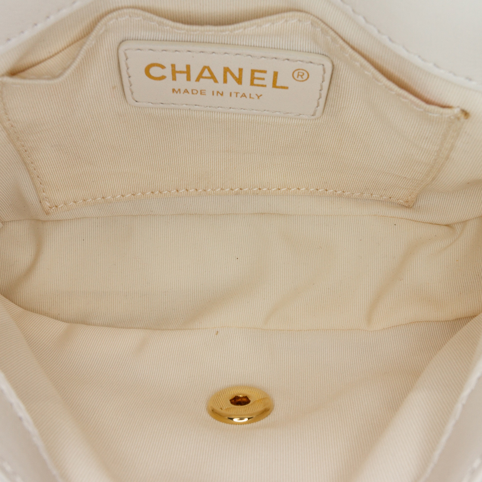 Chanel White Quilted Lambskin My Precious Pearls Chain Flap 