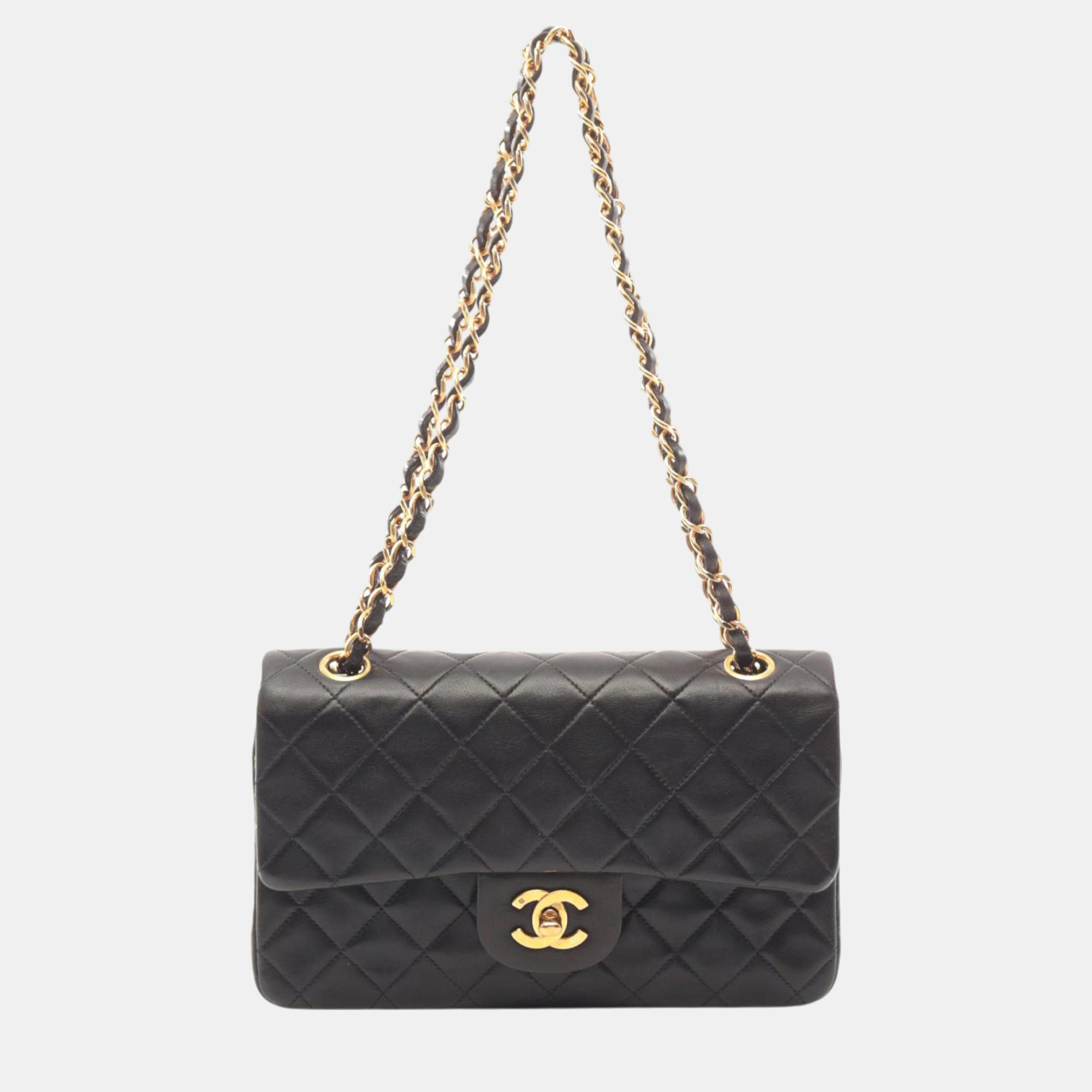 

Chanel Black Small Classic Lambskin Double Flap