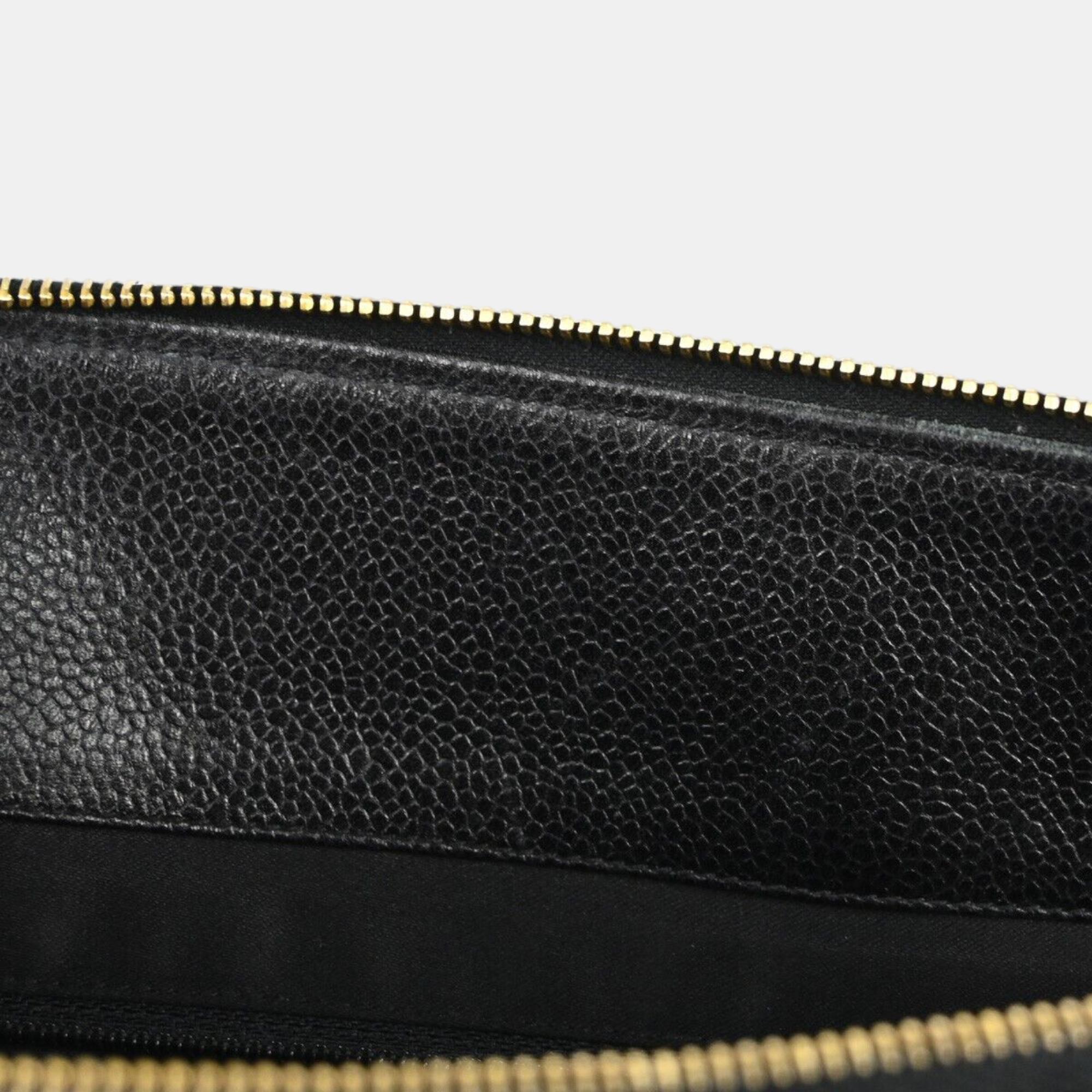 Chanel Black Leather Chain Tote Bag 