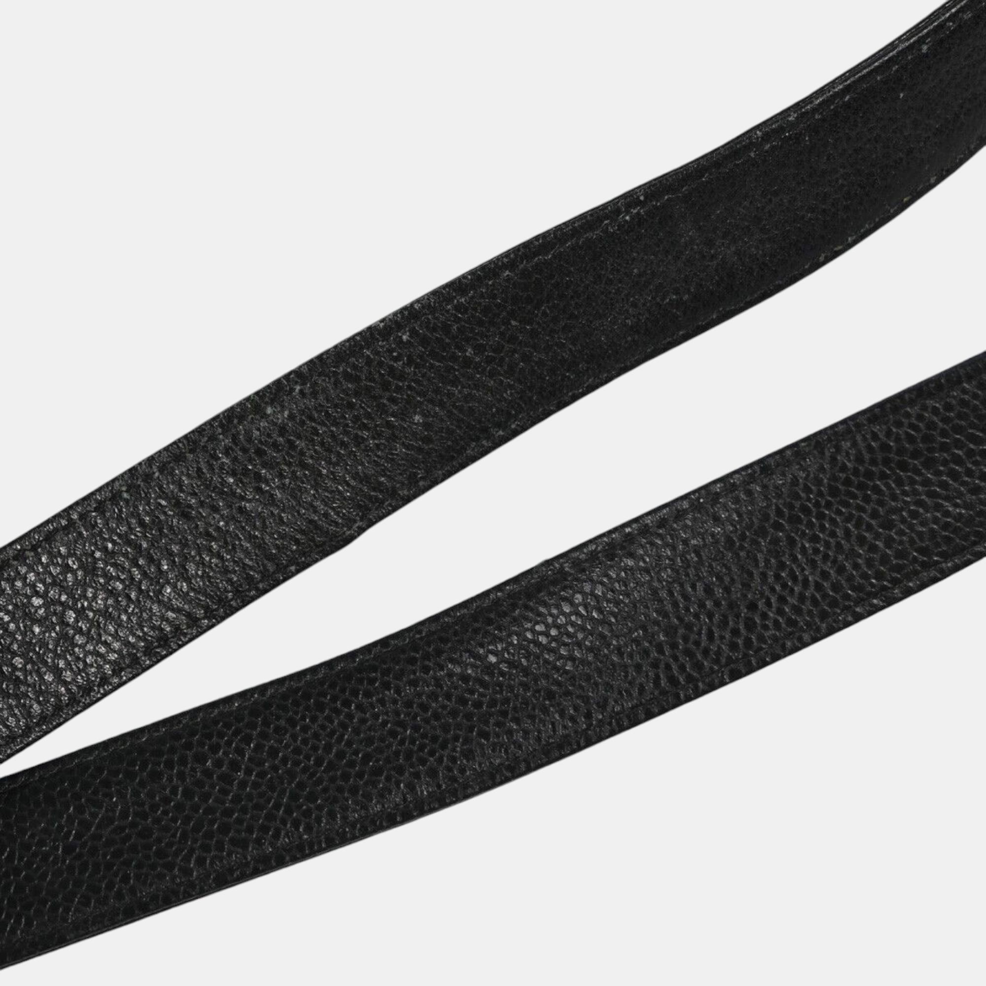 Chanel Black Leather Chain Tote Bag 