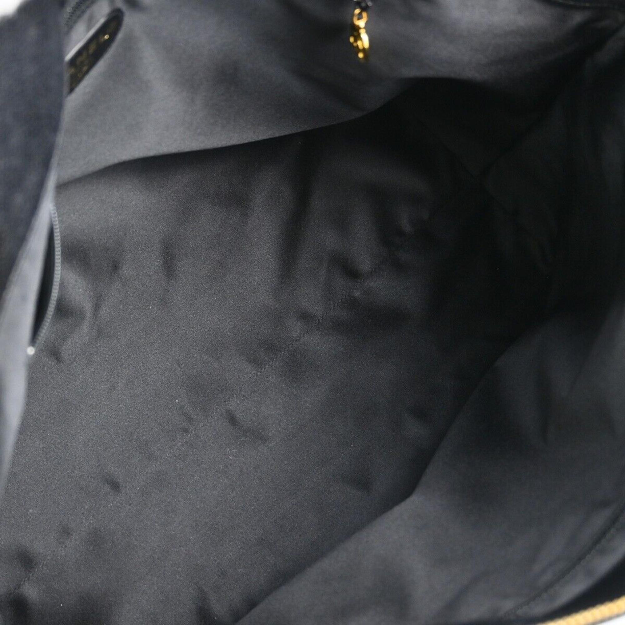 Chanel Black Leather Chain Tote Bag 