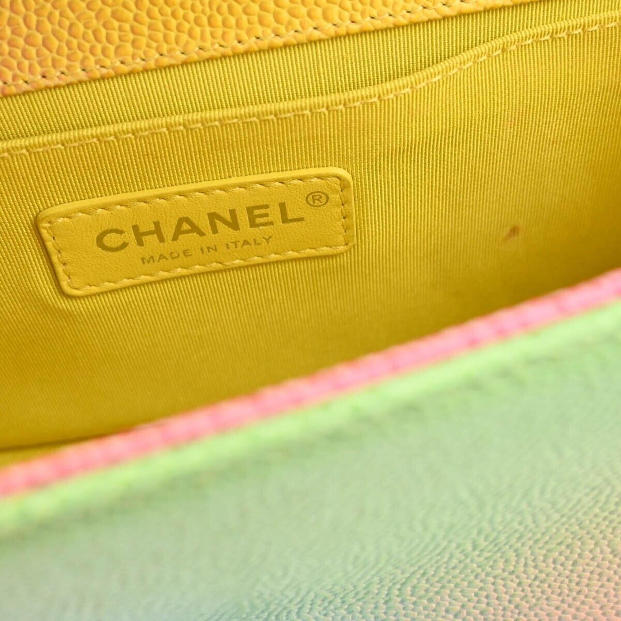 Chanel Multicolor Caviar Leather Medium Boy Chain Shoulder Bag 