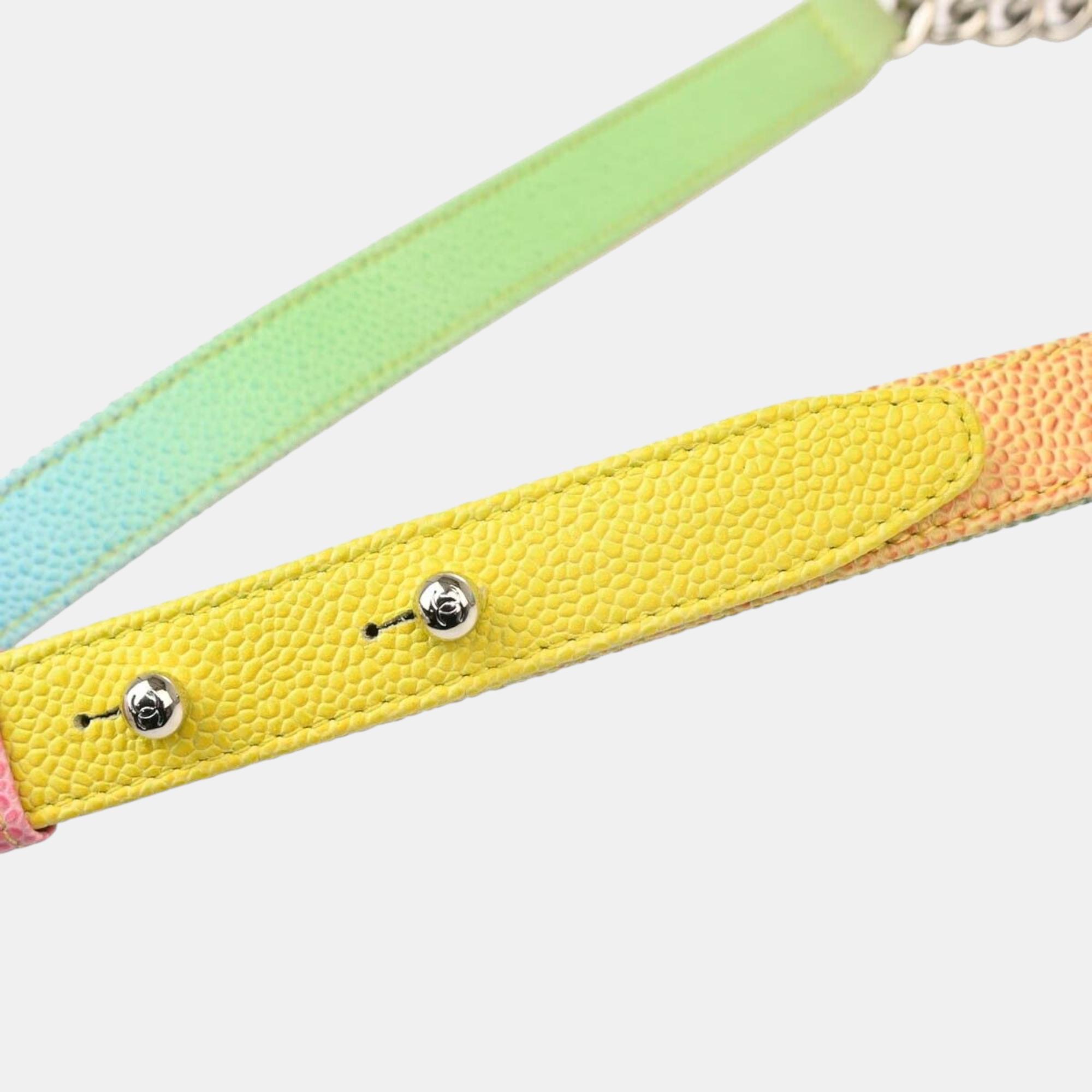 Chanel Multicolor Caviar Leather Medium Boy Chain Shoulder Bag 