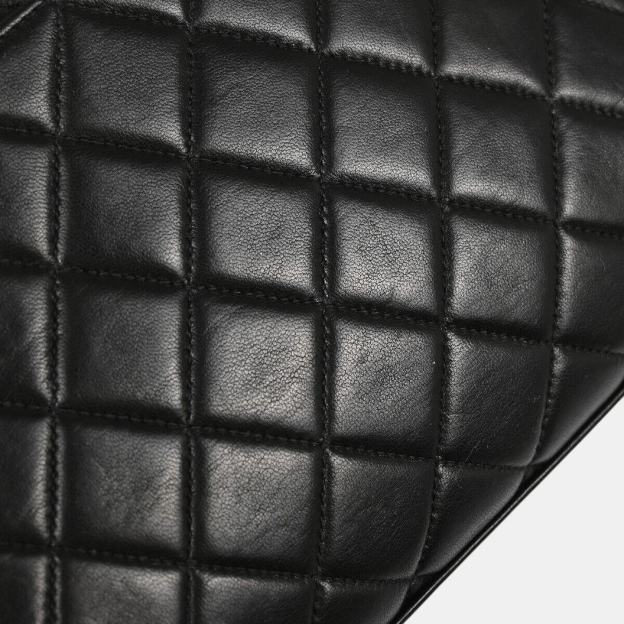 Chanel Black Lambskin Single Flap Handbag 