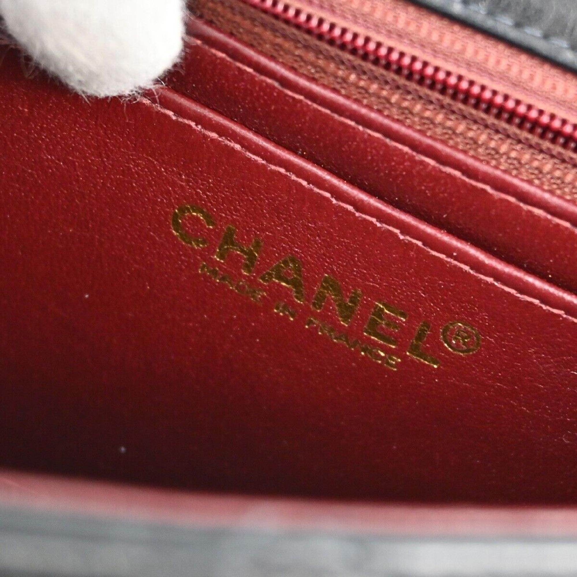 Chanel Black Lambskin Leather Classic Square Flap Shoulder Bag 