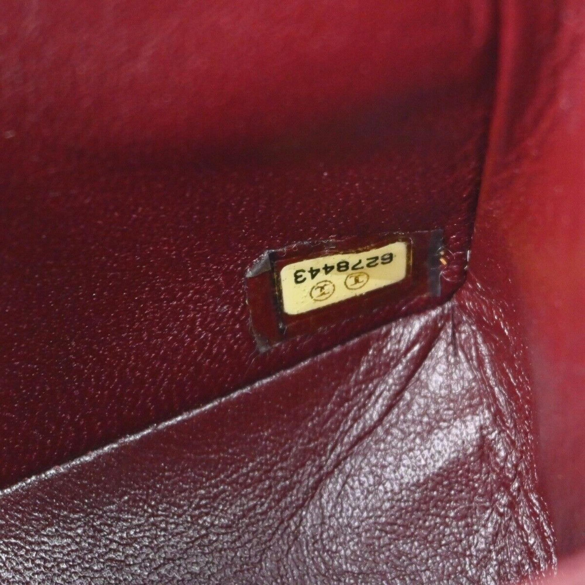 Chanel Black Lambskin Leather Classic Square Flap Shoulder Bag 