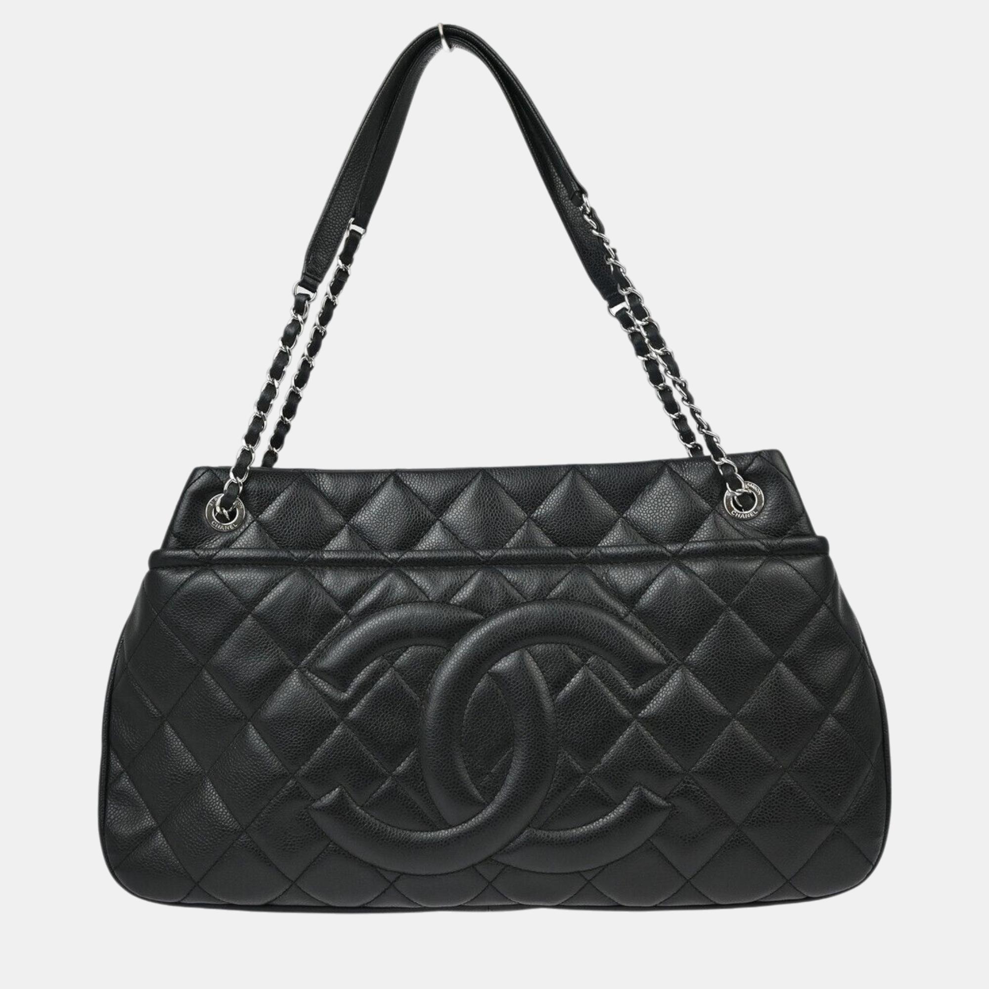 

Chanel Black Caviar Quilted CC Timeless Soft Tote Bag