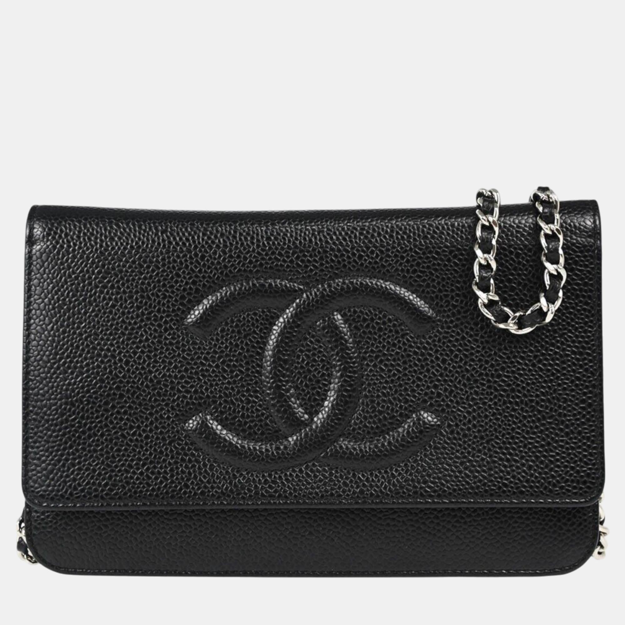 

Chanel Black Calfskin Wallet On Chain WOC