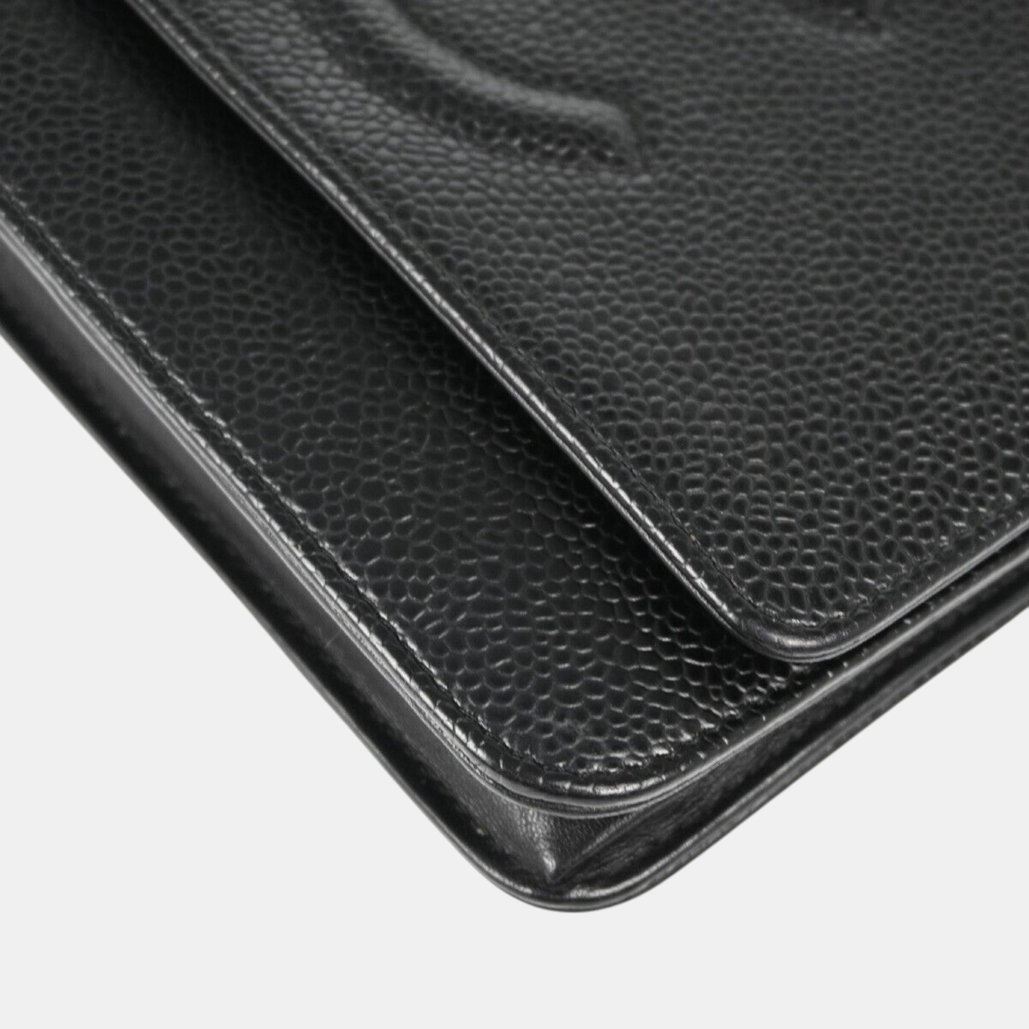 Chanel Black Calfskin CC Wallet On Chain 
