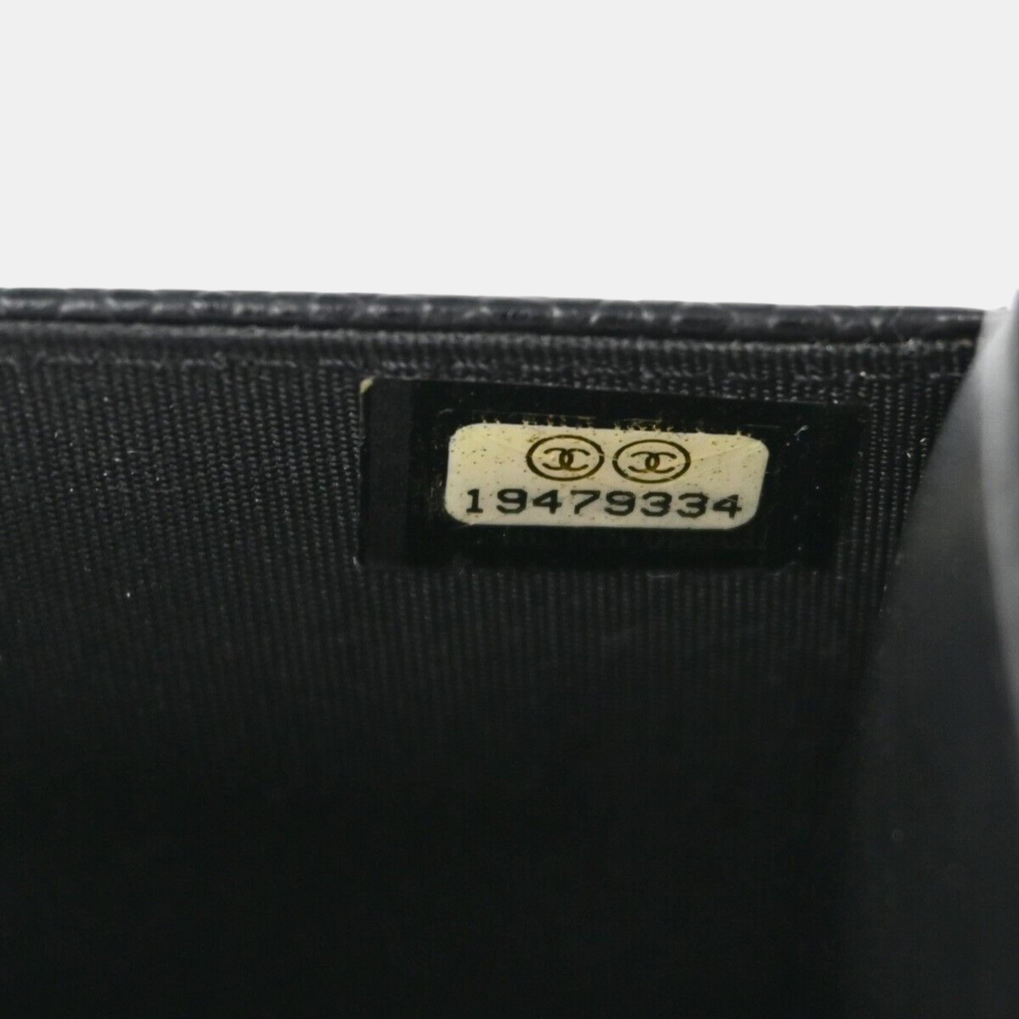 Chanel Black Calfskin CC Wallet On Chain 