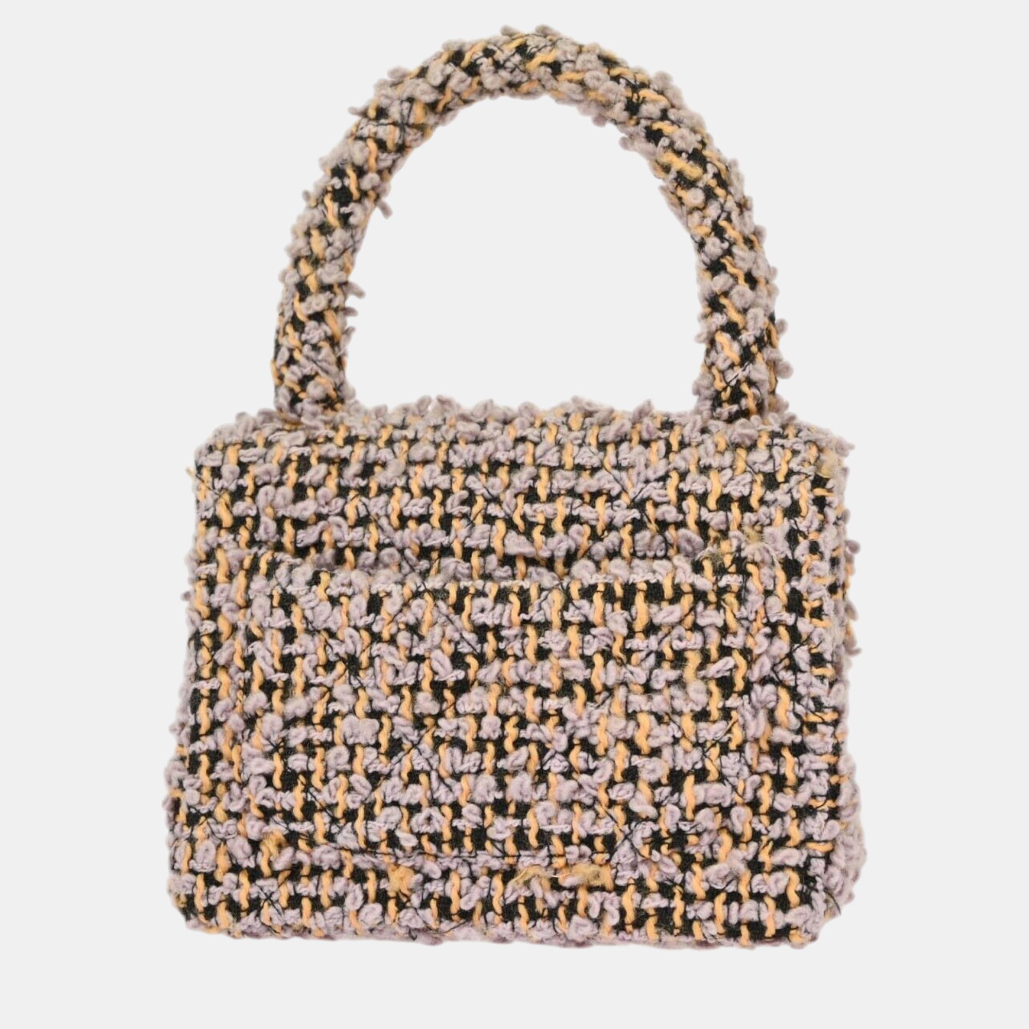 Chanel Multicolour Tweed Mini Square Handbag 