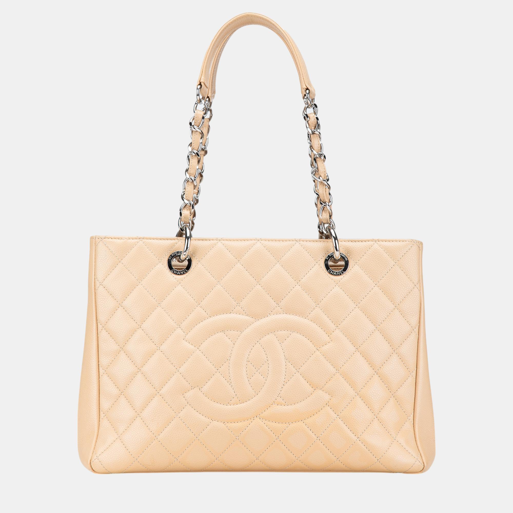 

Chanel Beige Caviar Grand Shopping Tote