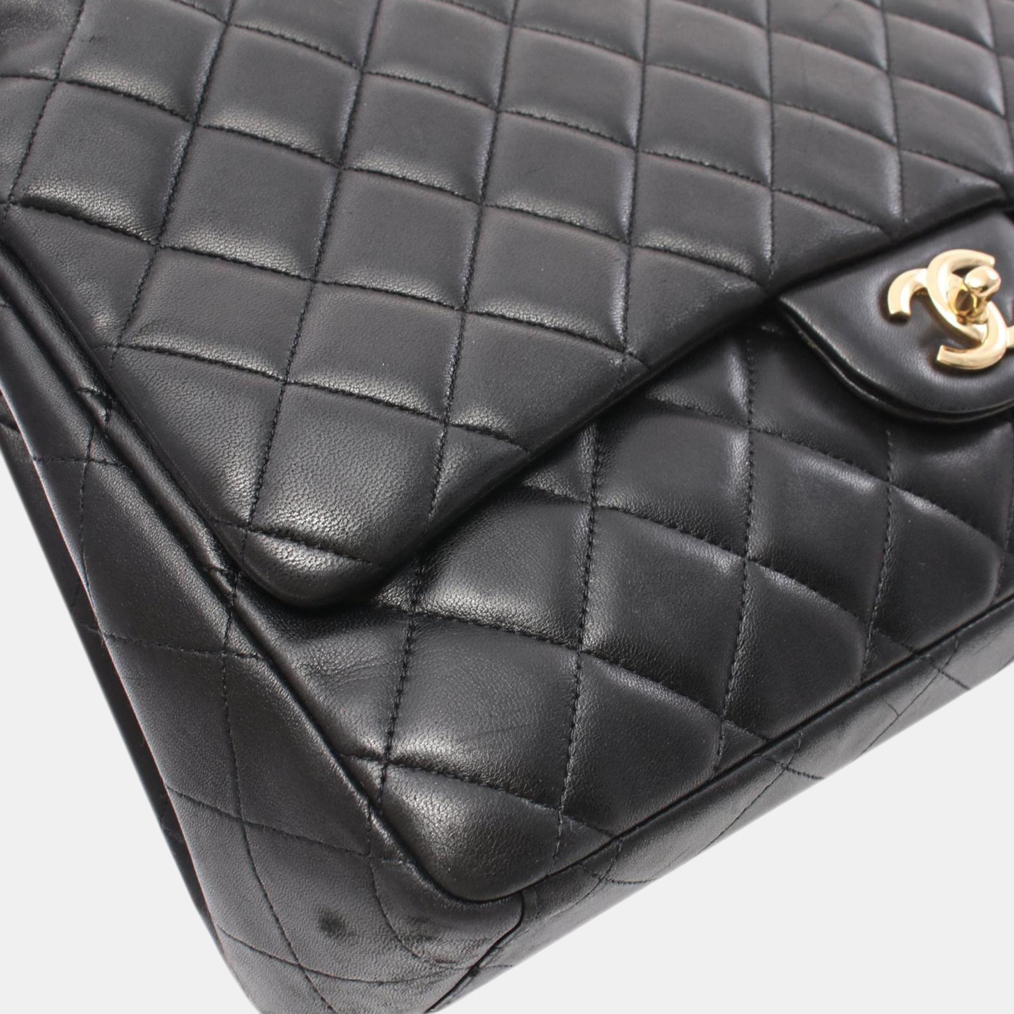 Chanel Black Maxi Classic Lambskin Single Flap 