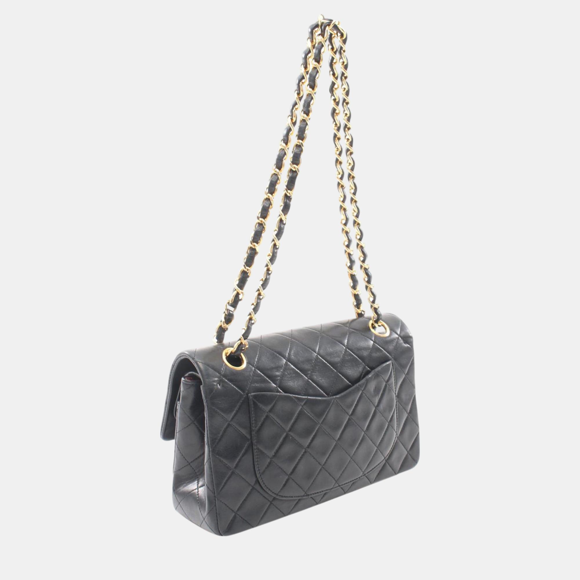 Chanel Black Small Classic Lambskin Double Flap 