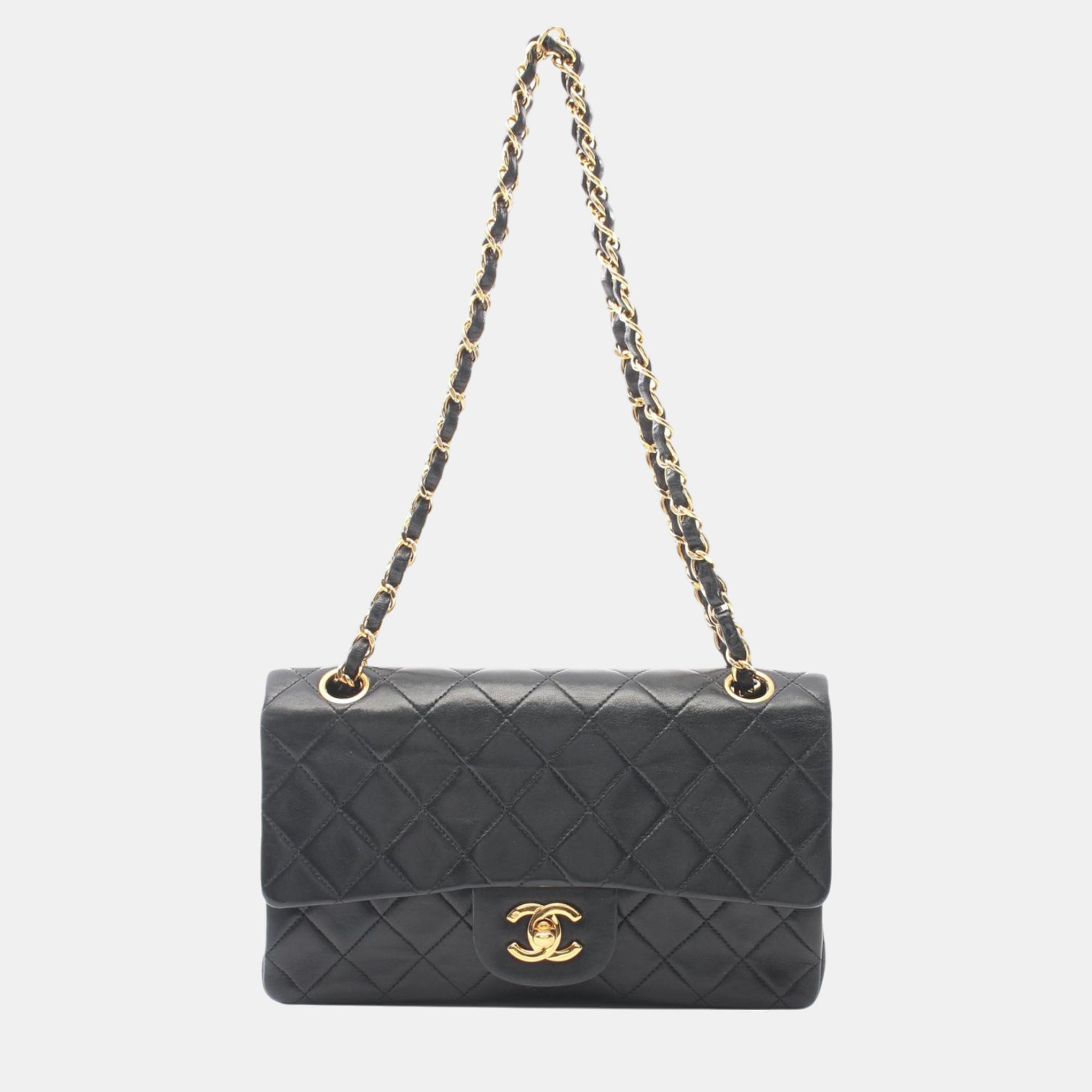 

Chanel Black Small Classic Lambskin Double Flap