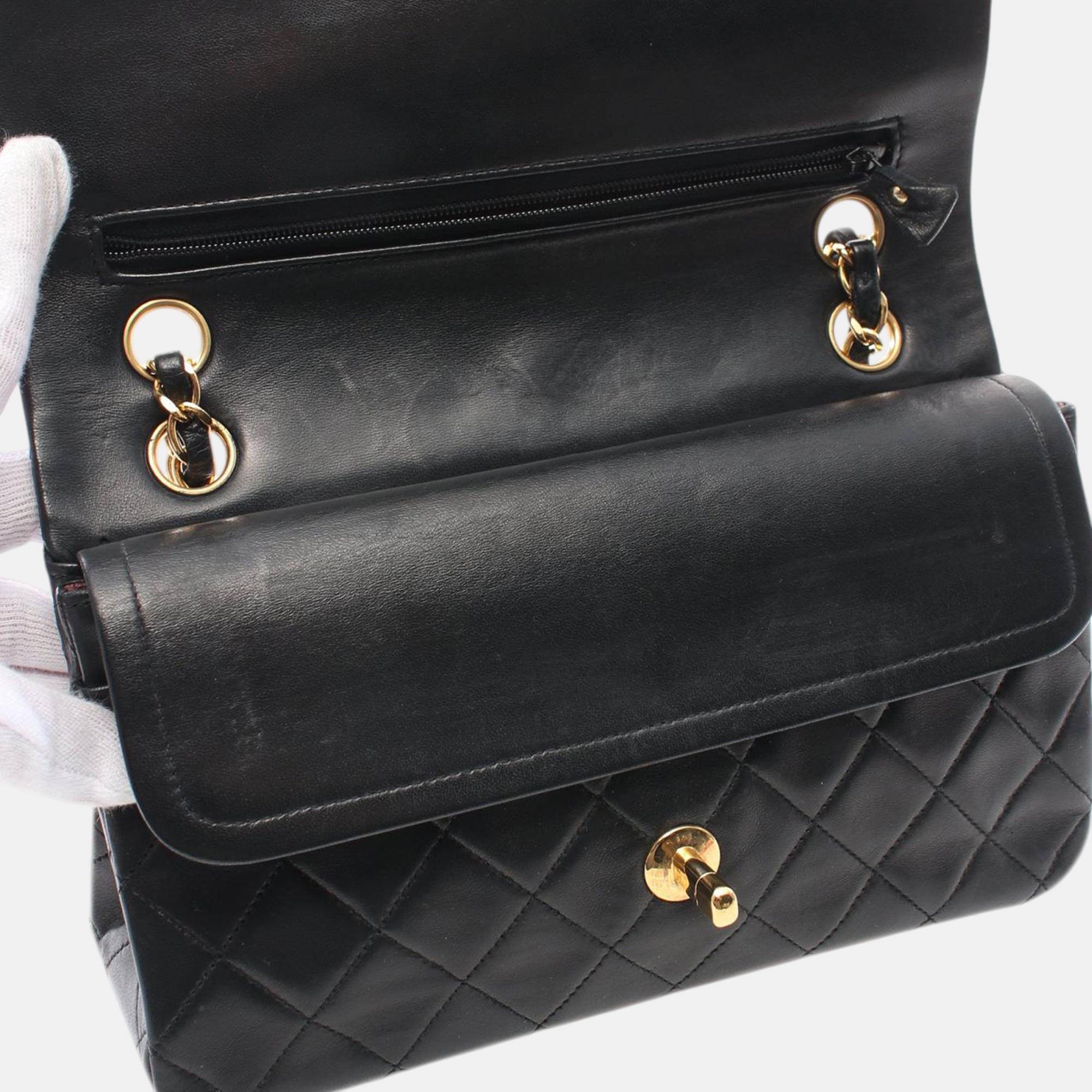 Chanel Black Small Classic Lambskin Double Flap 