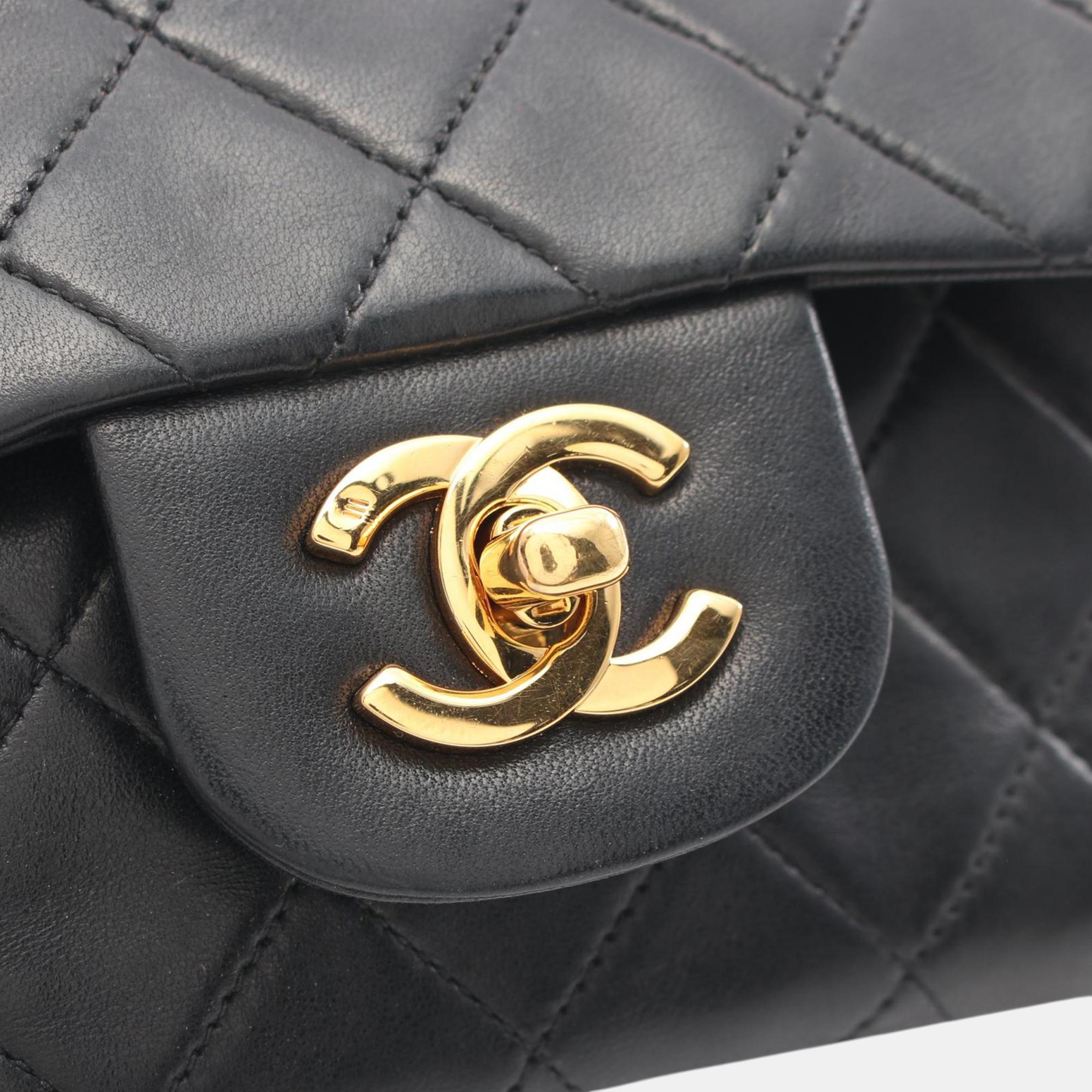 Chanel Black Small Classic Lambskin Double Flap 