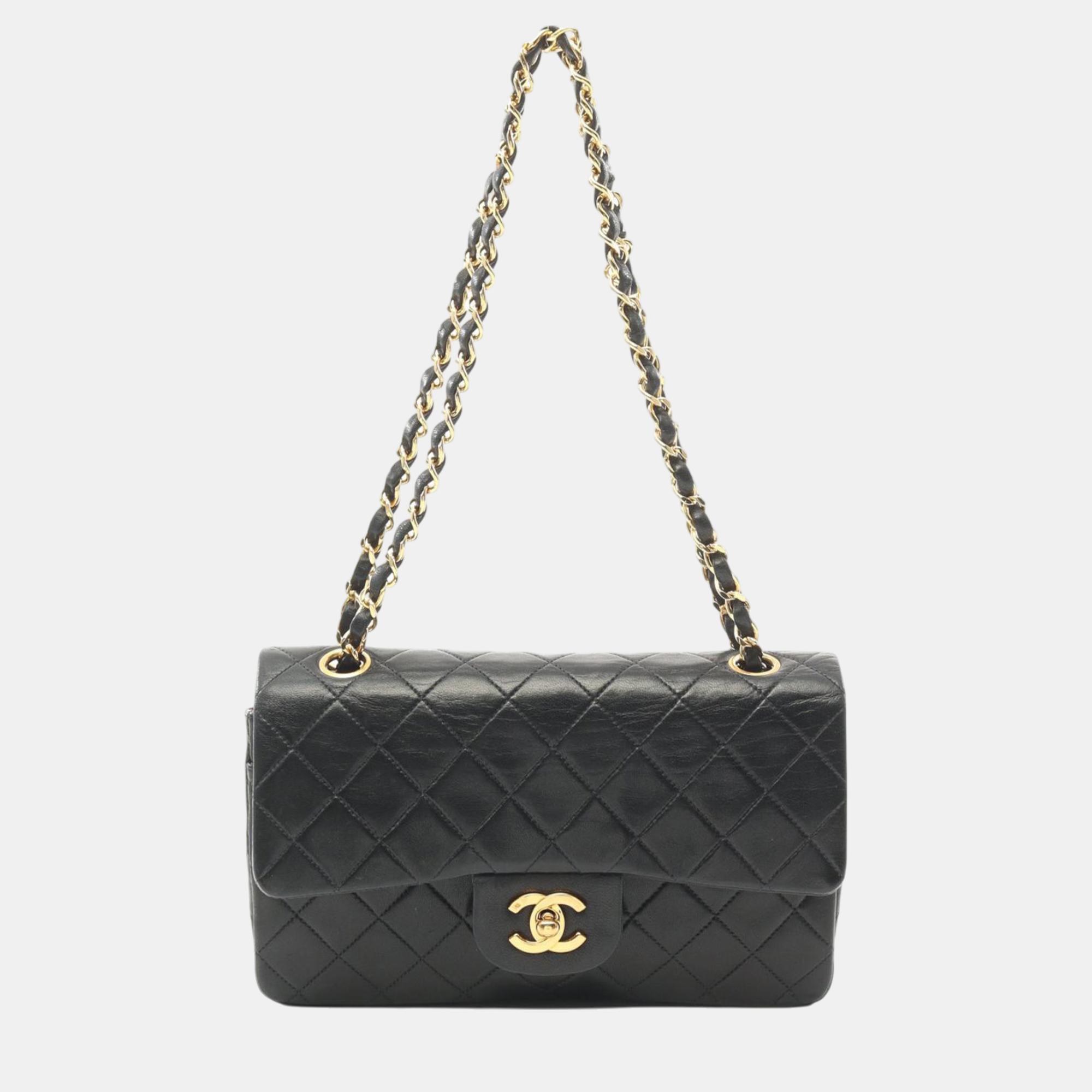 

Chanel Black Small Classic Lambskin Double Flap