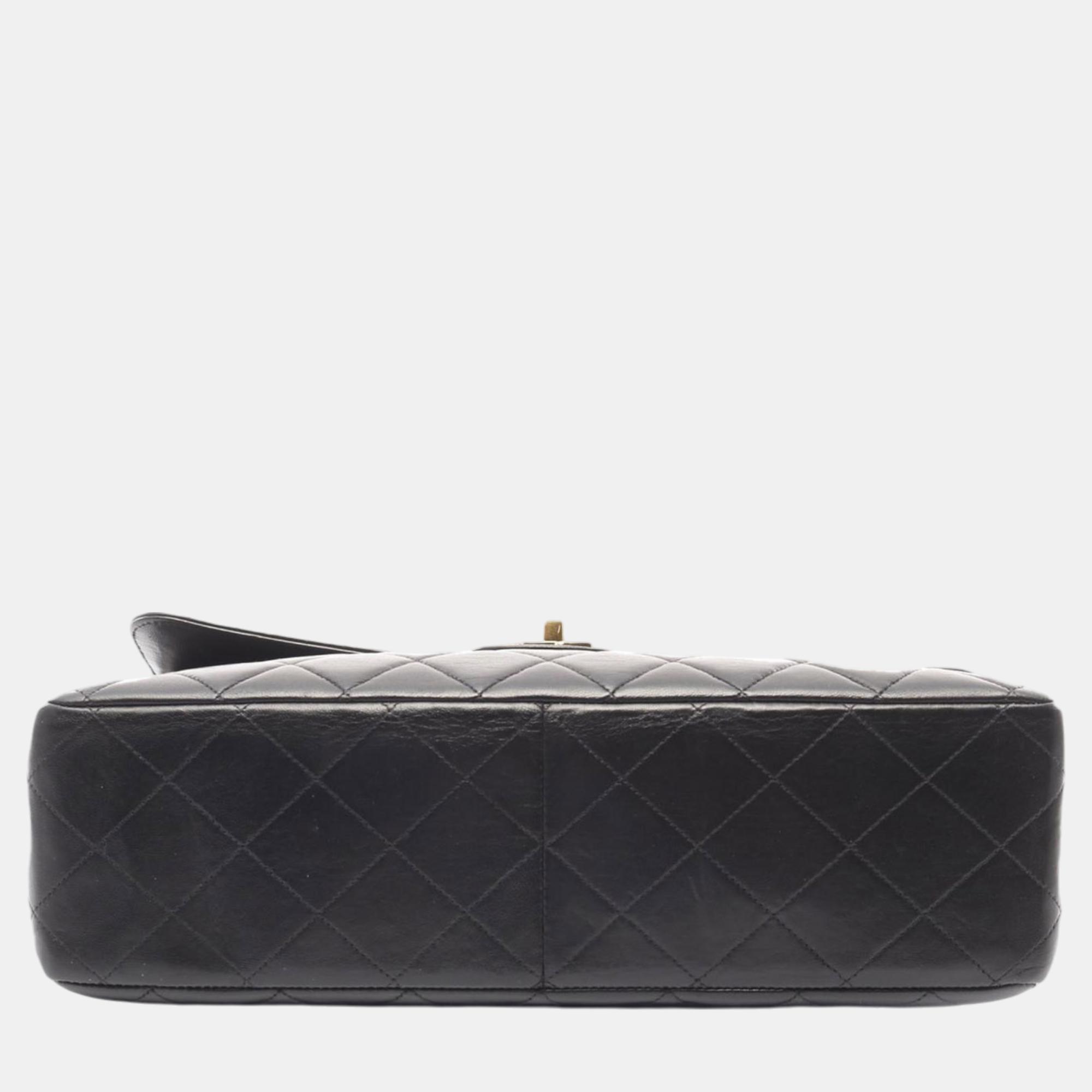 Chanel Black Jumbo Classic Lambskin Single Flap 