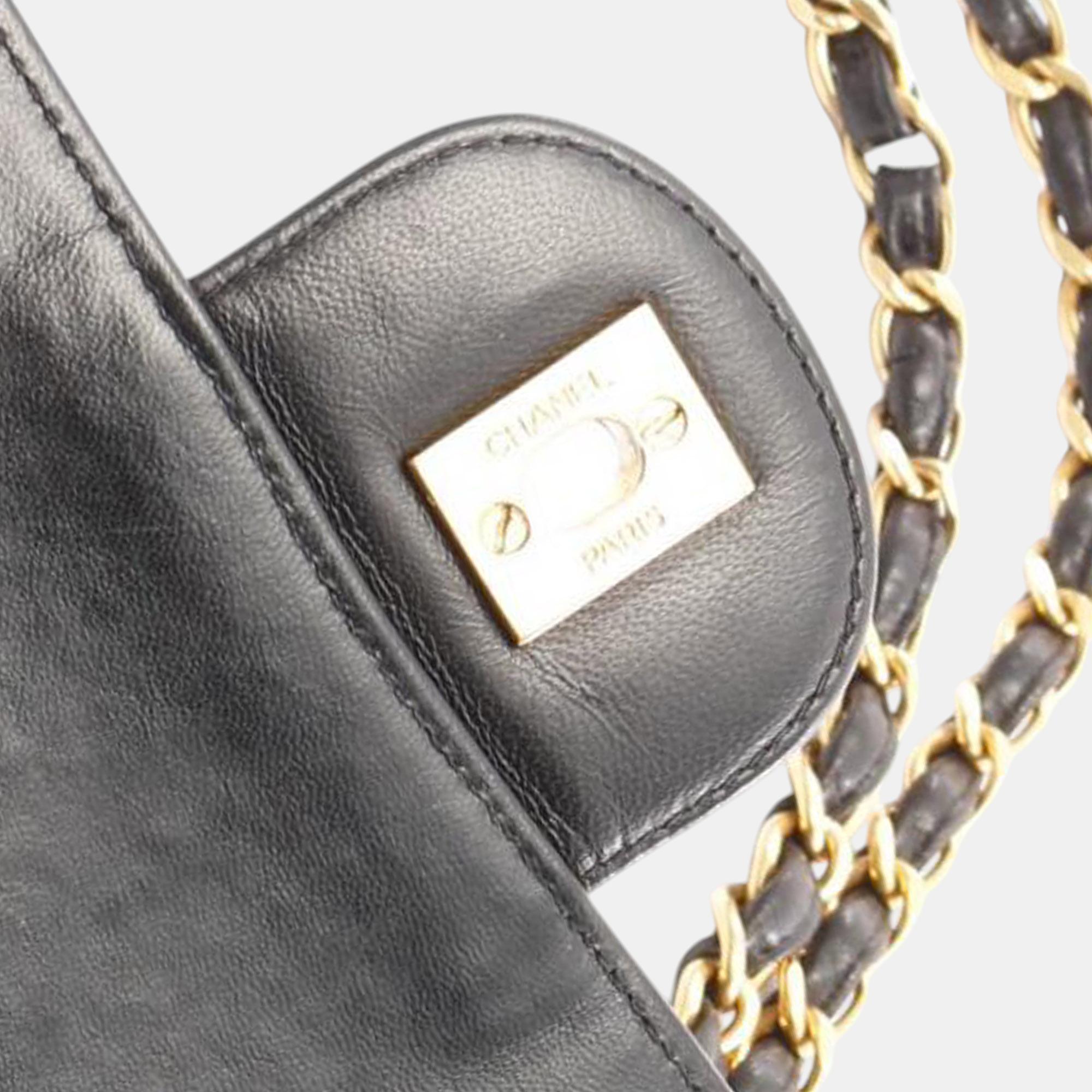 Chanel Black Jumbo Classic Lambskin Single Flap 