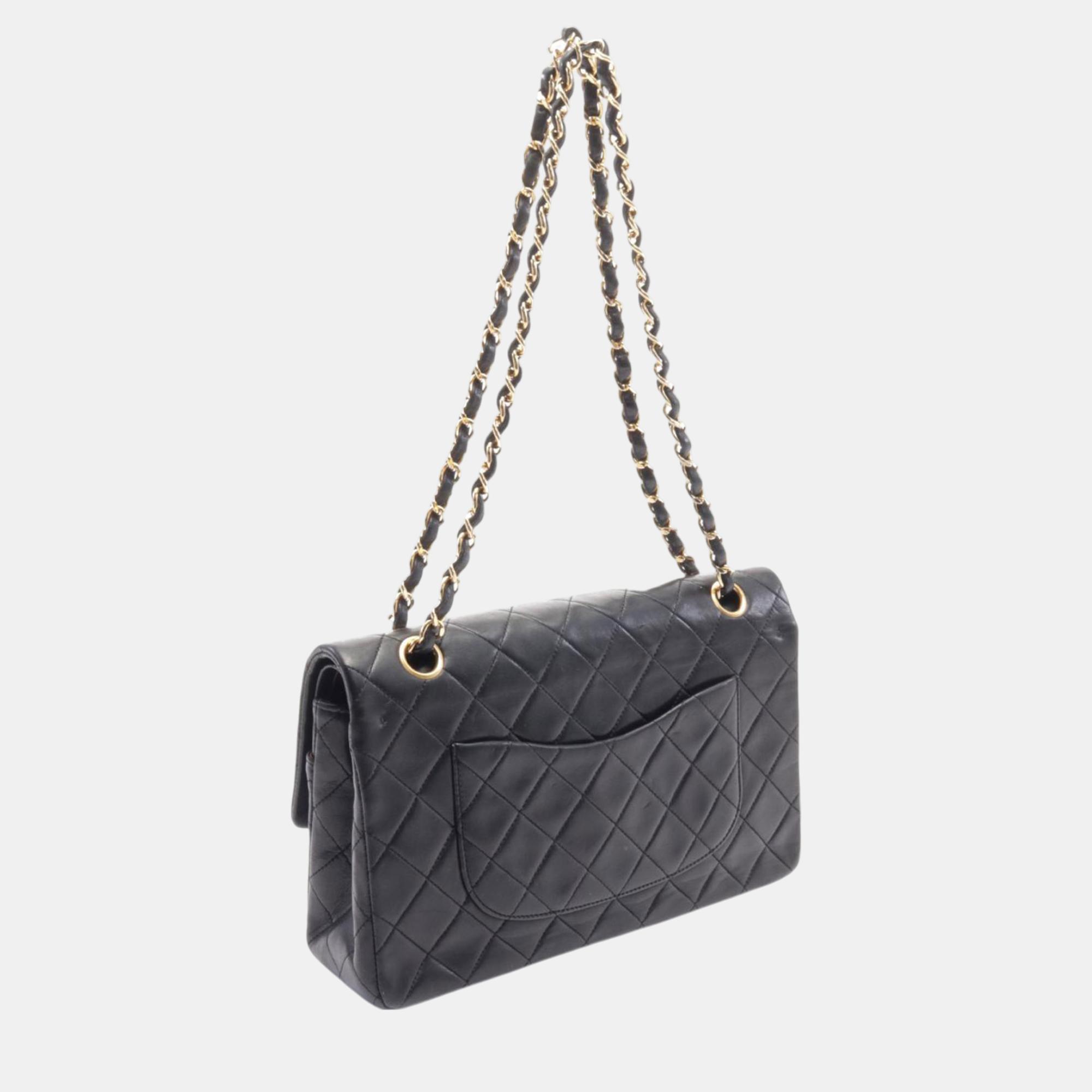 Chanel Black Medium Classic Lambskin Double Flap 