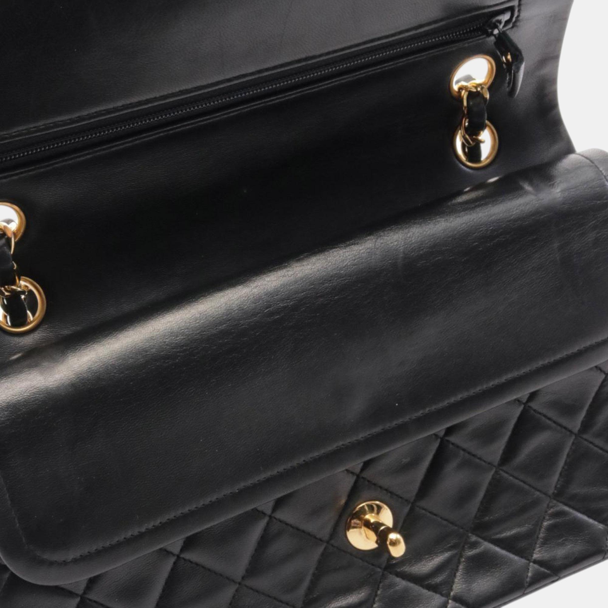 Chanel Black Medium Classic Lambskin Double Flap 