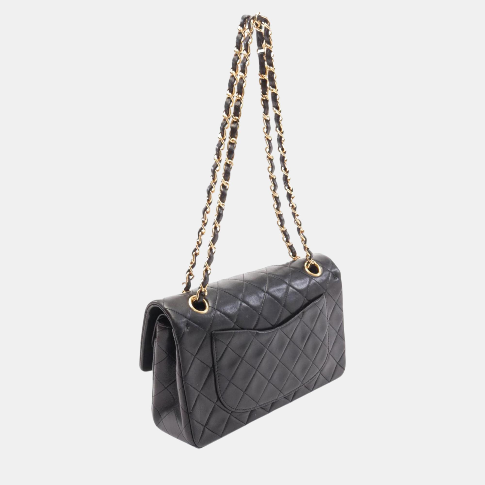 Chanel Black Small Classic Lambskin Double Flap 