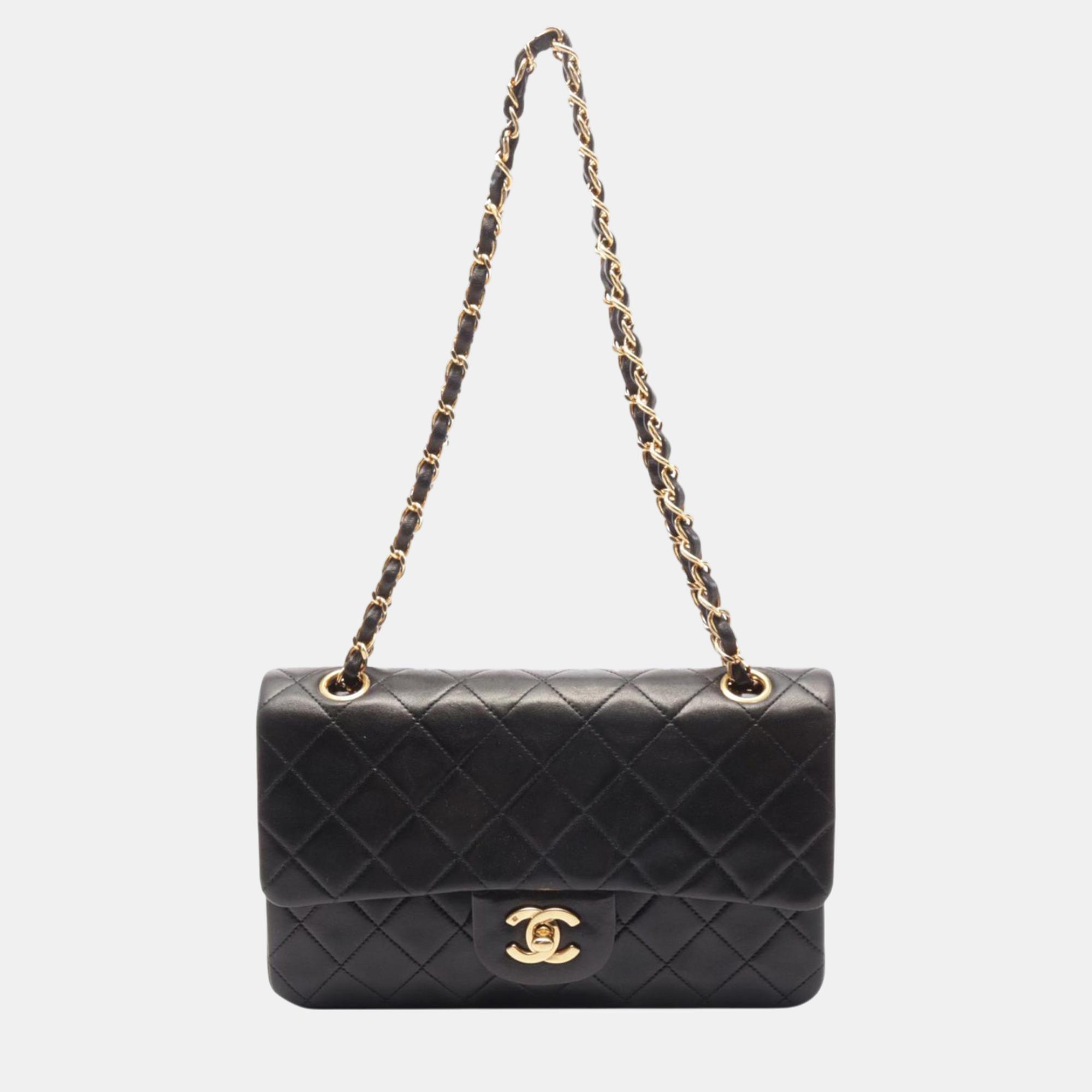 

Chanel Black Small Classic Lambskin Double Flap