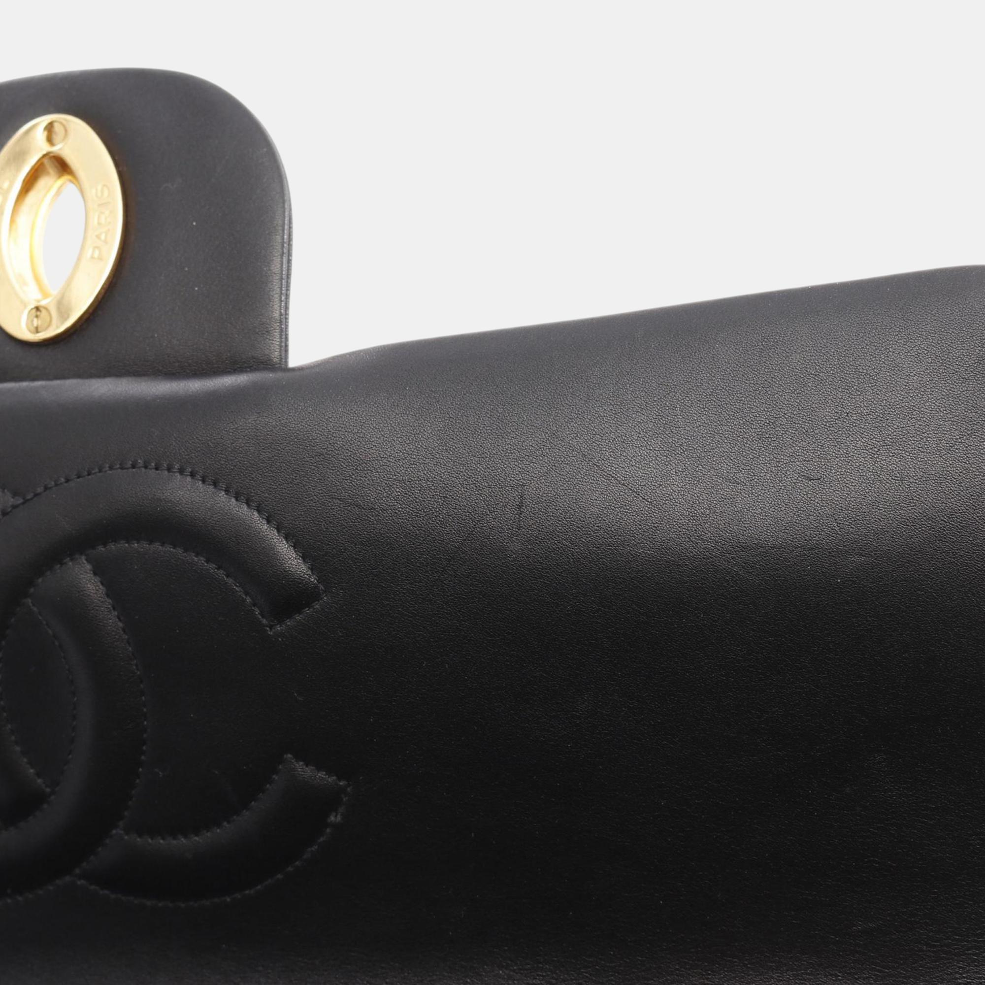 Chanel Black Maxi XL Classic Lambskin Single Flap 