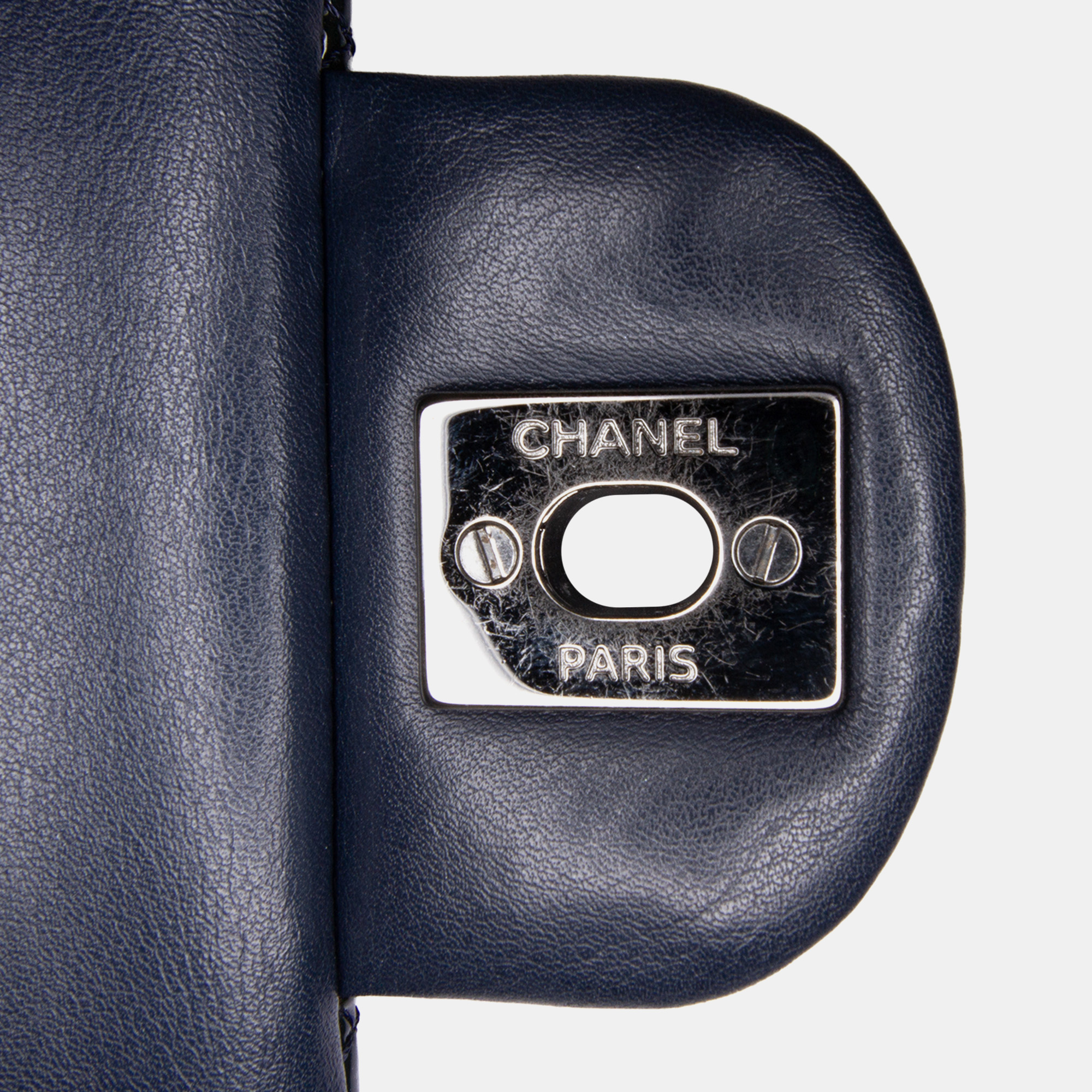 Chanel Blue Medium Classic Patent Double Flap 