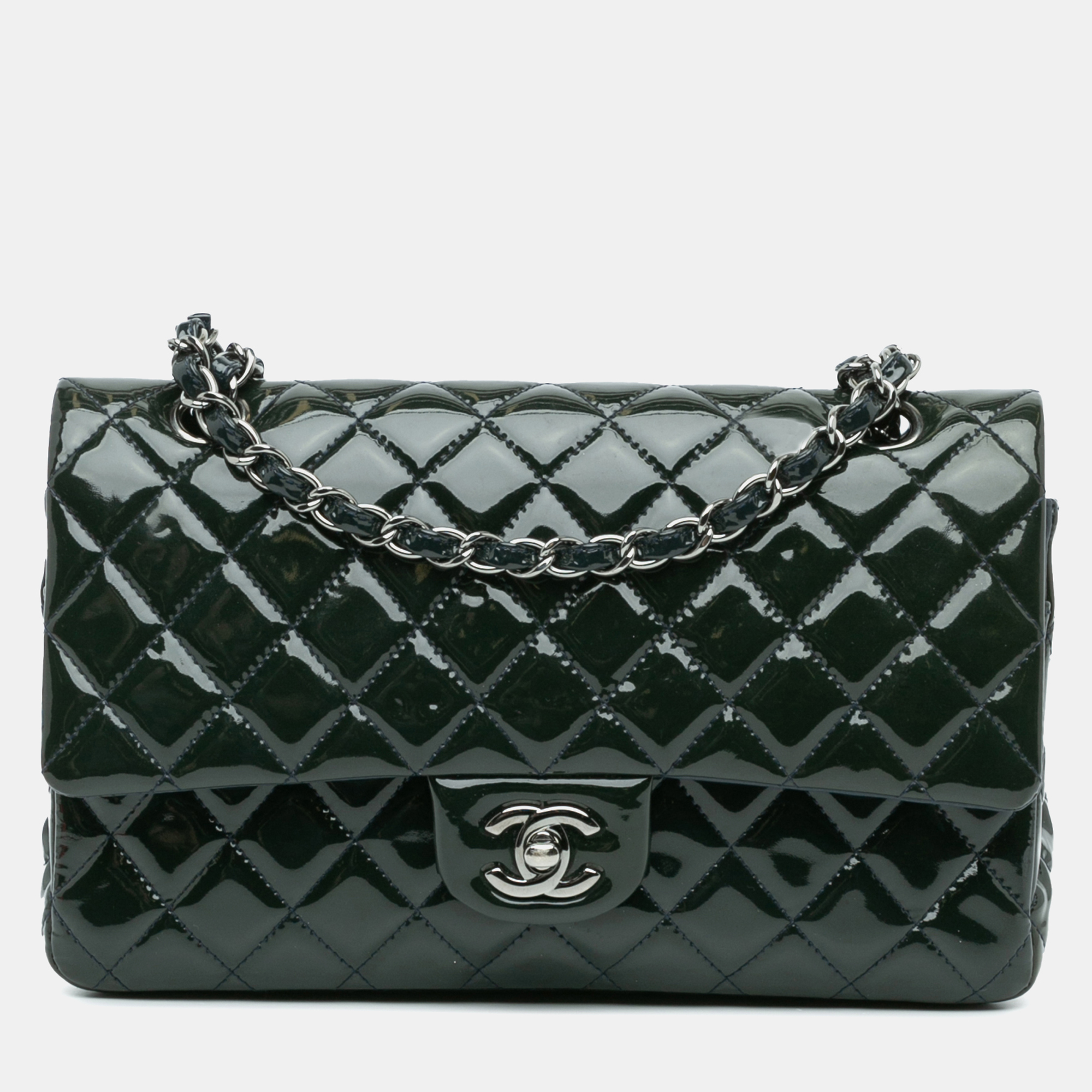 

Chanel Blue Medium Classic Patent Double Flap