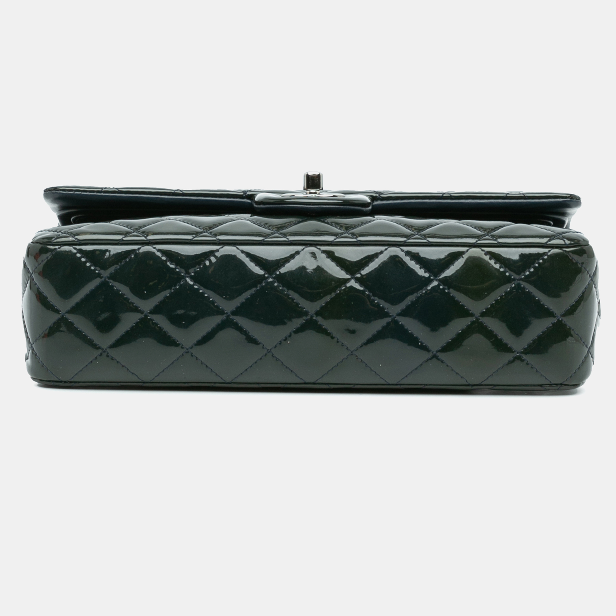 Chanel Blue Medium Classic Patent Double Flap 