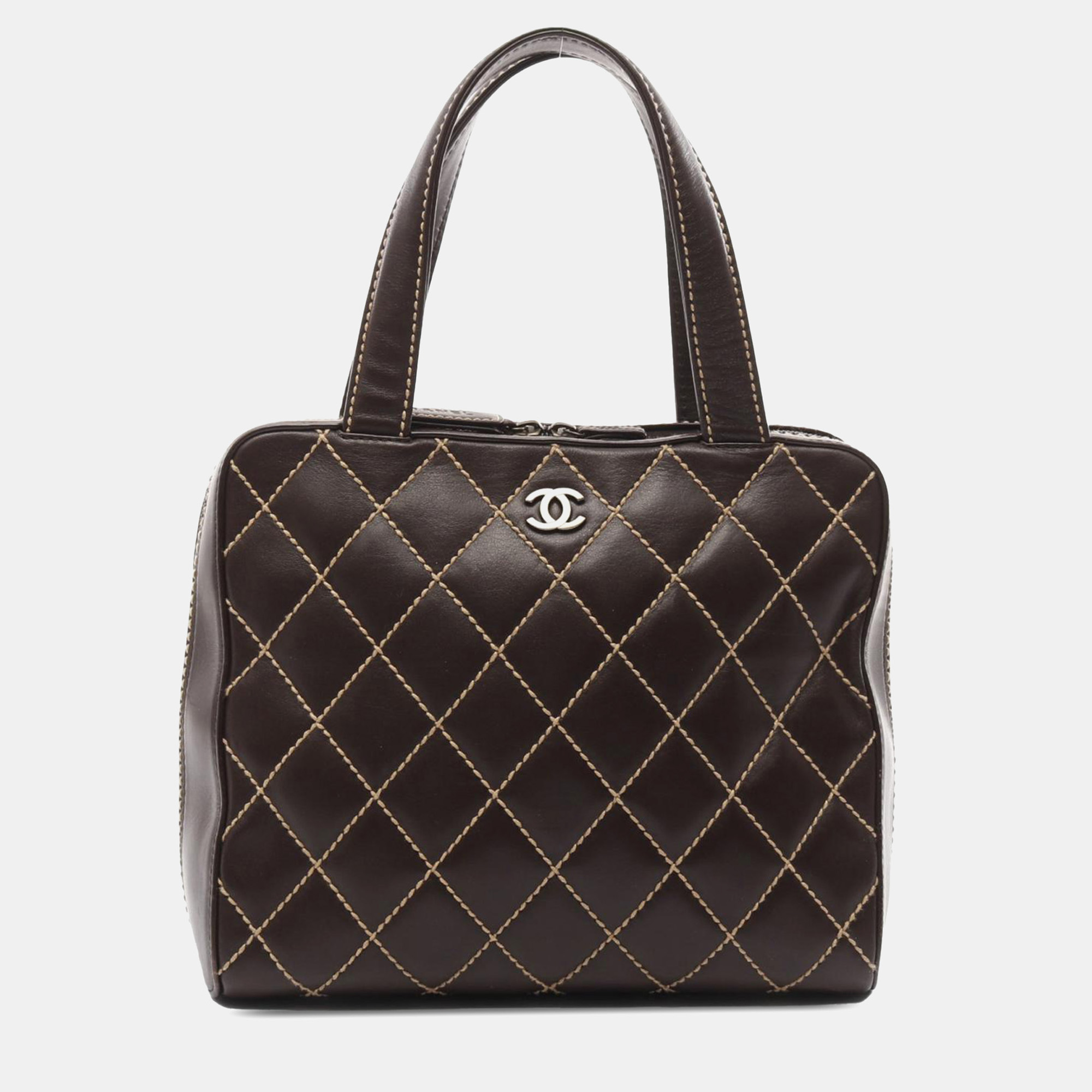 

Chanel Brown CC Wild Stitch Calfskin Handbag