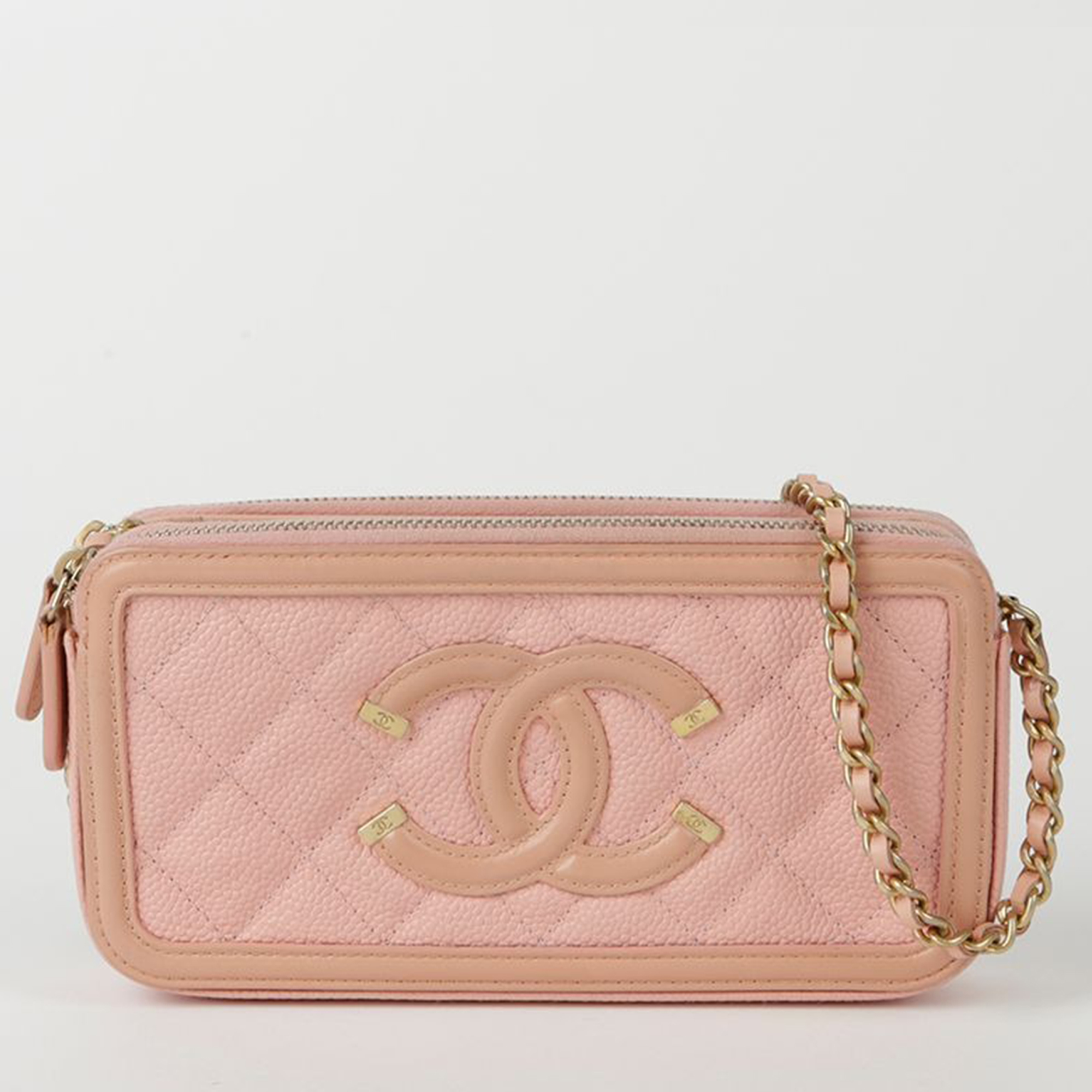 

Chanel Caviar Filigree Chain Crossbody Bag, Pink