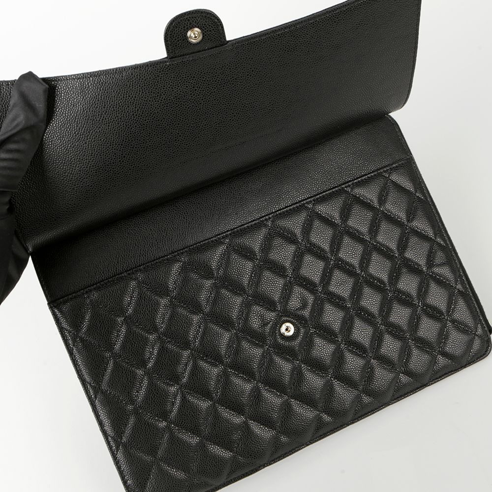 Chanel Caviar Skin Flap Clutch 