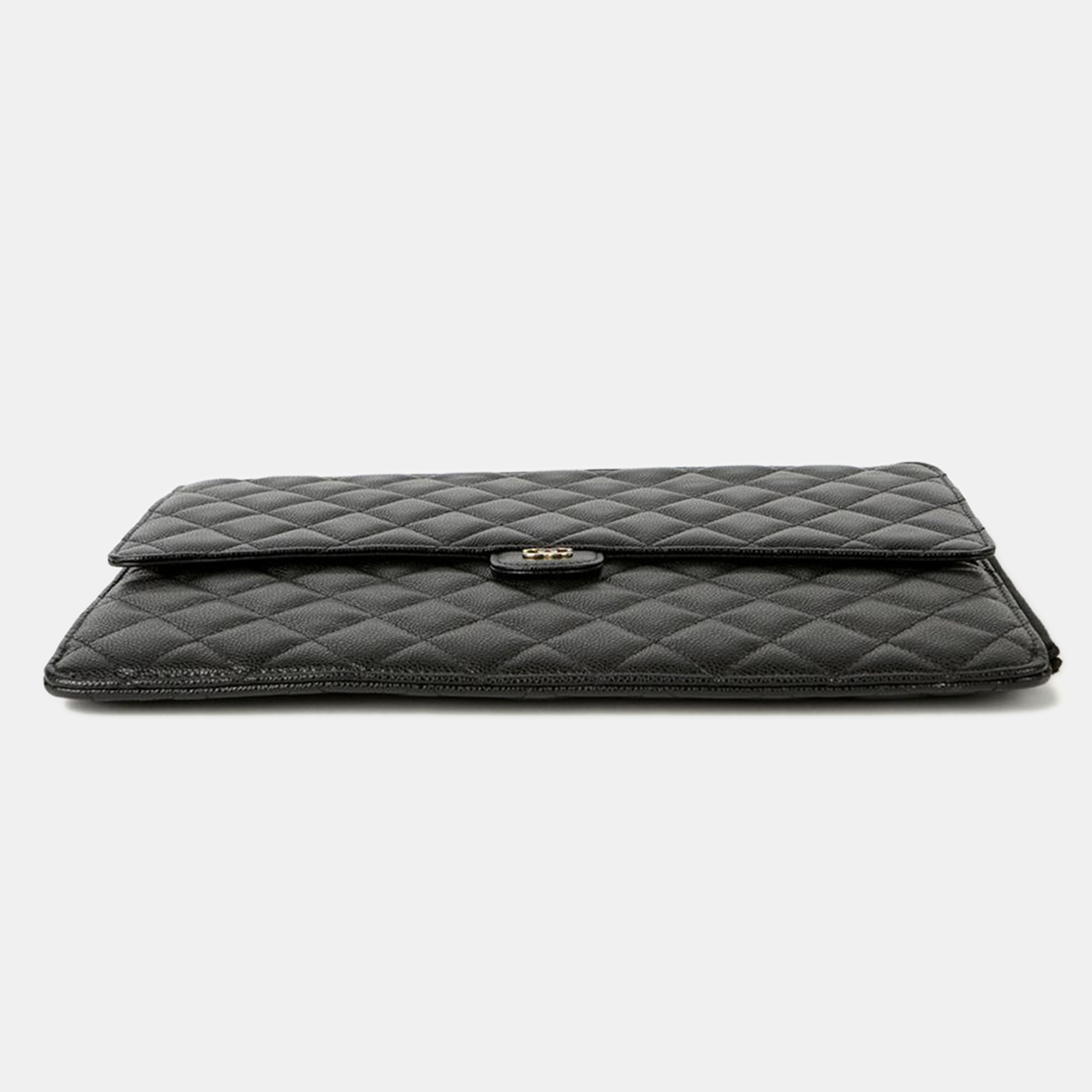Chanel Caviar Skin Flap Clutch 