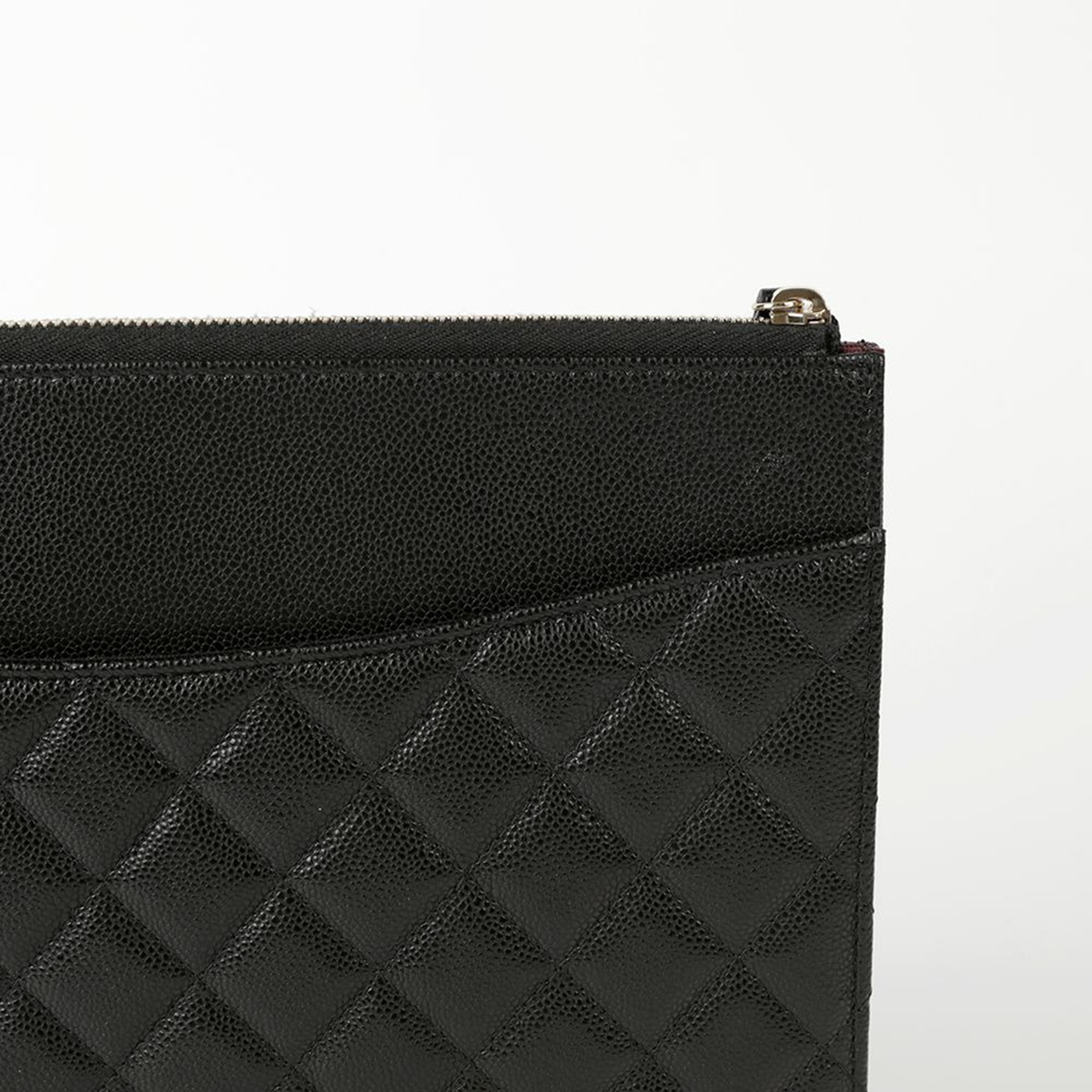 Chanel Caviar Skin Flap Clutch 