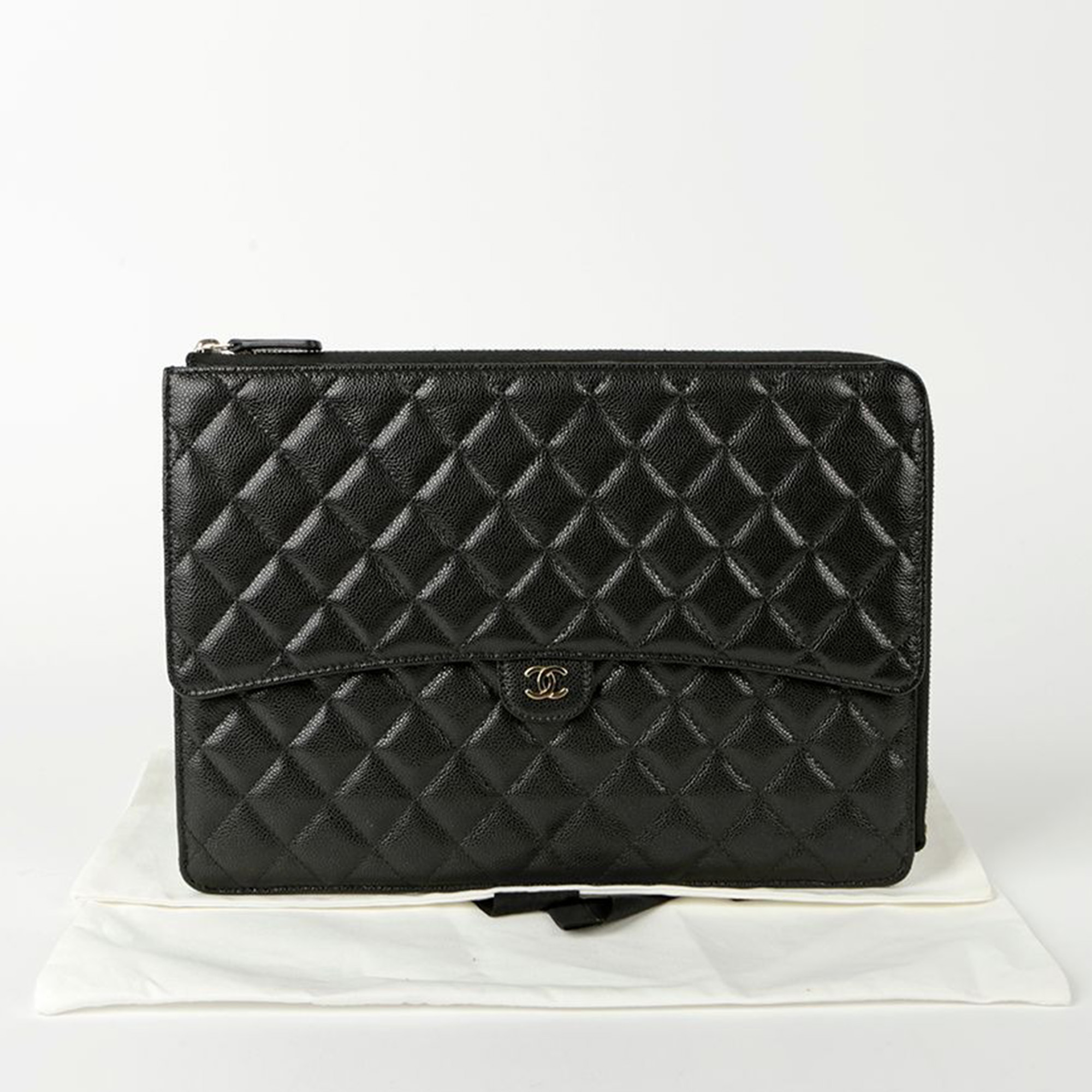 Chanel Caviar Skin Flap Clutch 