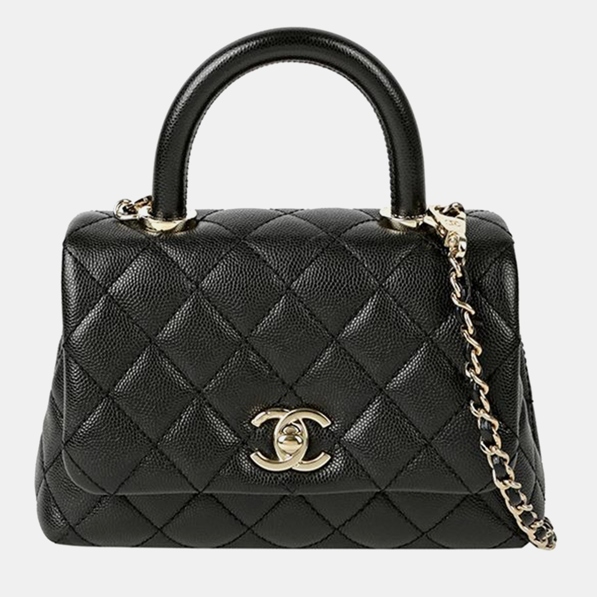 

Chanel Caviar Coco Handle Mini Tote And Shoulder Bag, Black