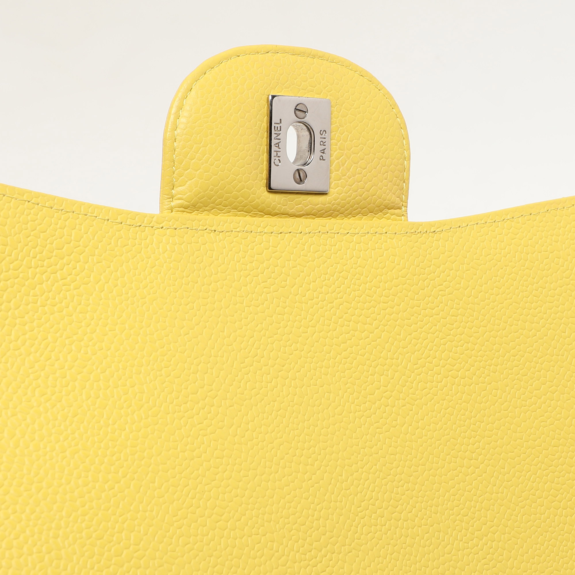 Chanel Yellow Quilted Leather Maxi Classic Single Flap Bag 