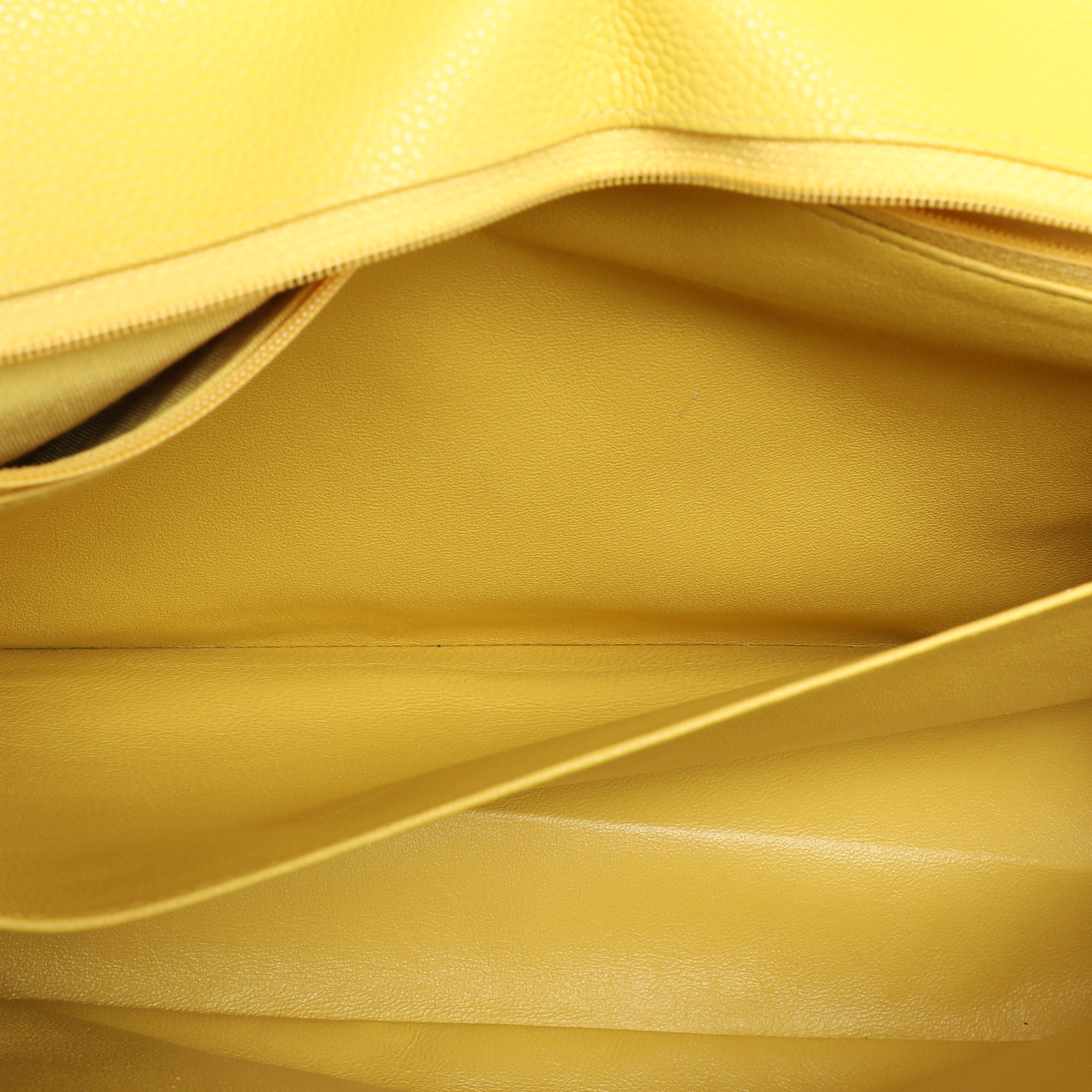 Chanel Yellow Quilted Leather Maxi Classic Single Flap Bag 