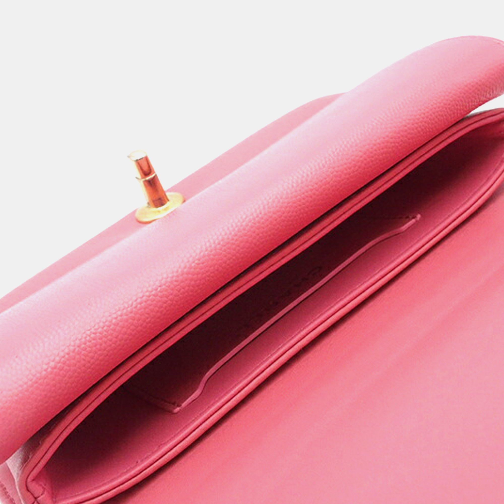 Chanel Pink Mini Quilted Caviar Top Handle Flap 