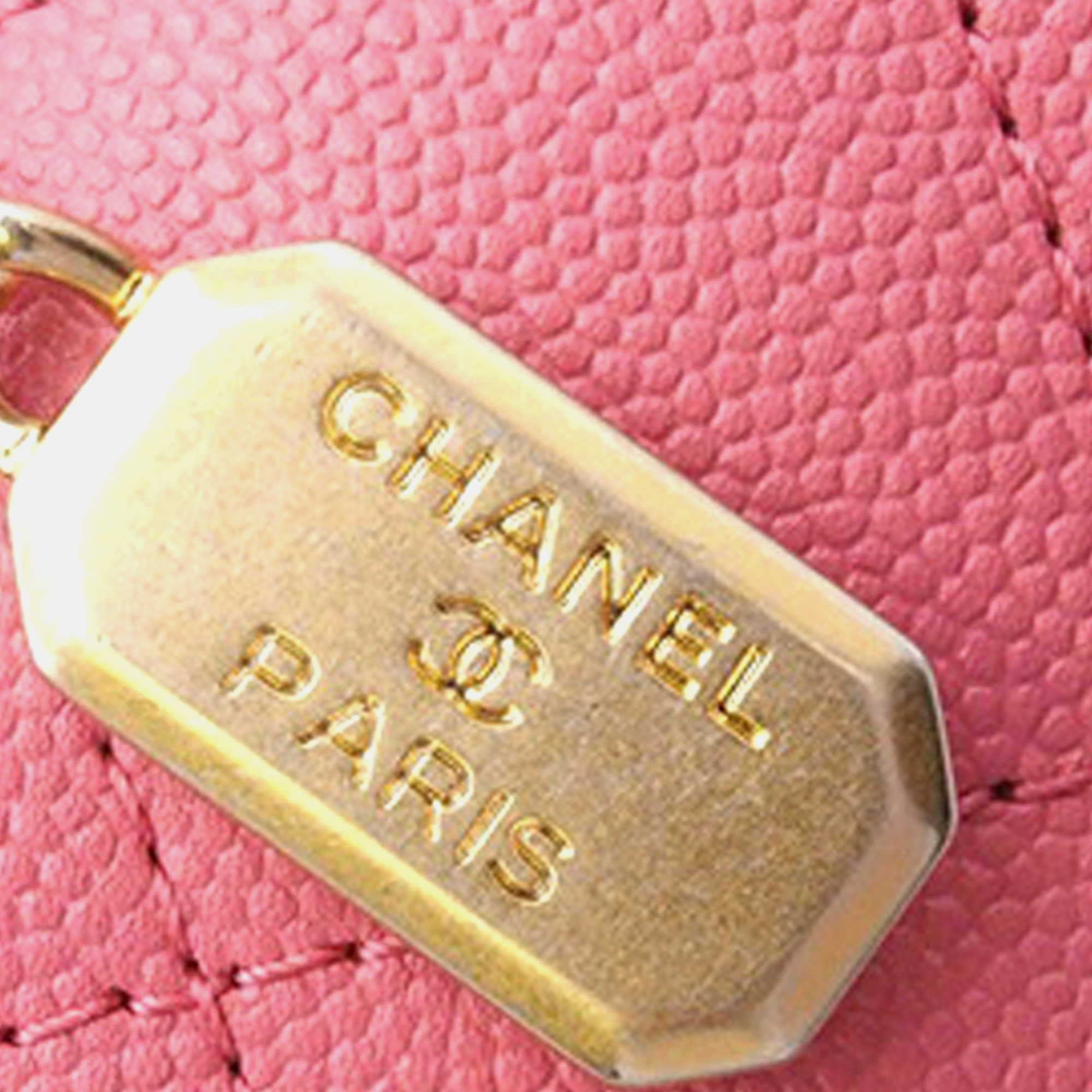 Chanel Pink Mini Quilted Caviar Top Handle Flap 