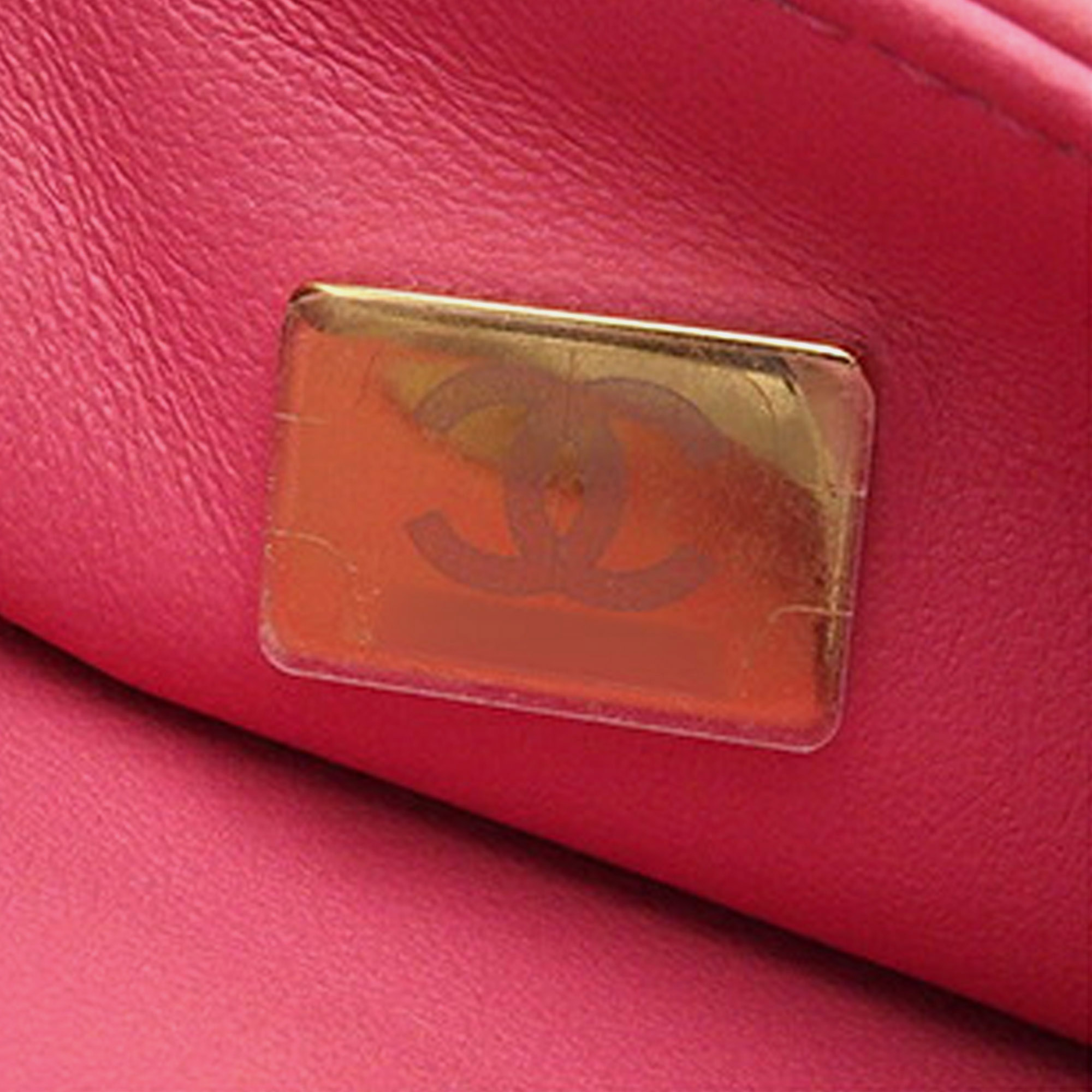 Chanel Pink Mini Quilted Caviar Top Handle Flap 