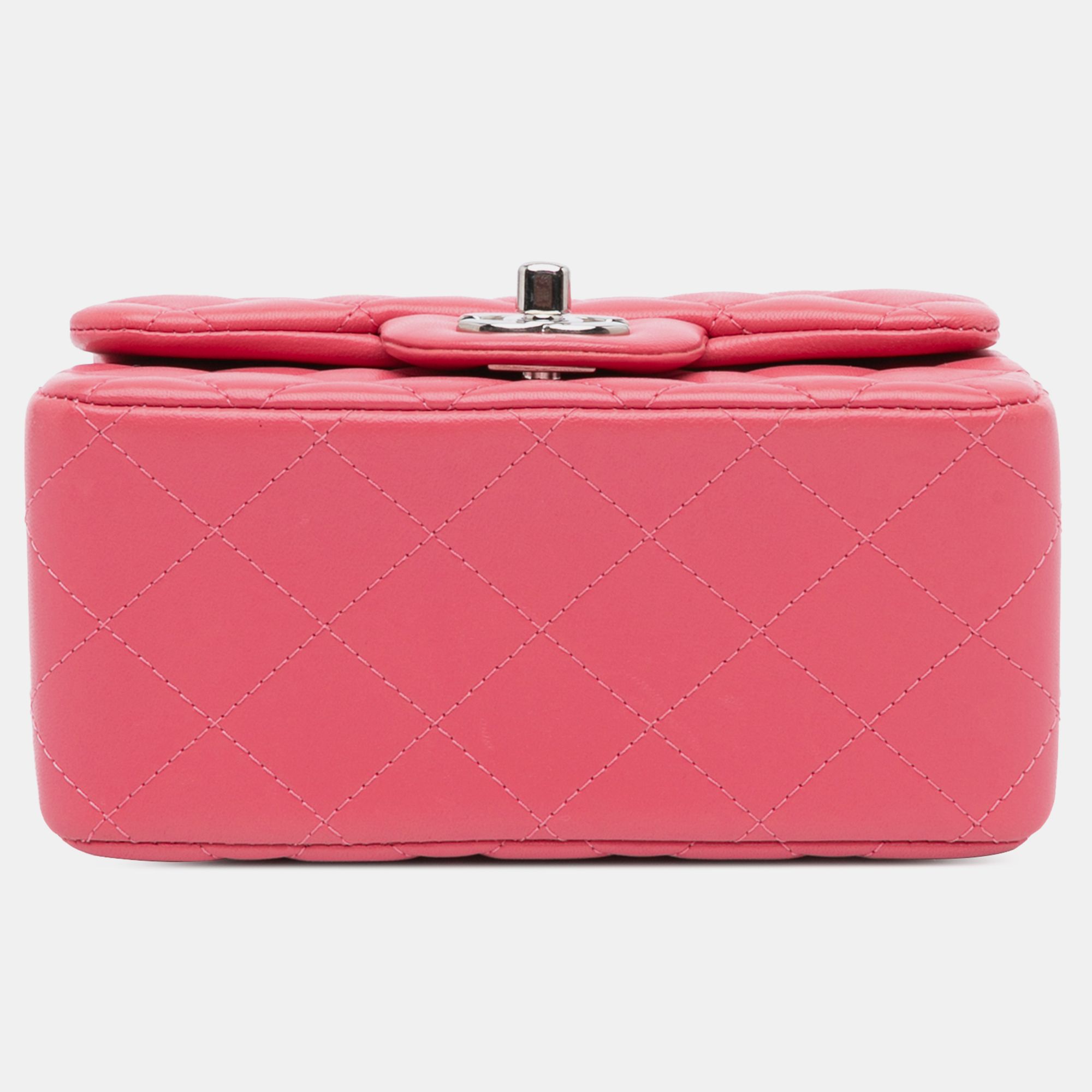 Chanel Pink Mini Square Classic Lambskin Single Flap 