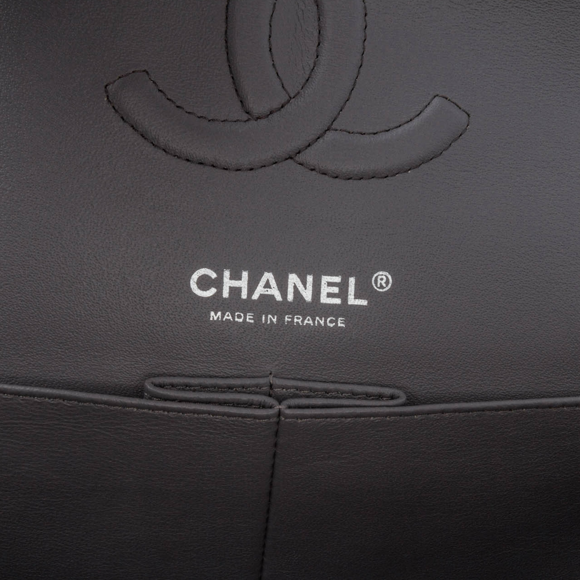Chanel Grey Medium Classic Patent Double Flap 