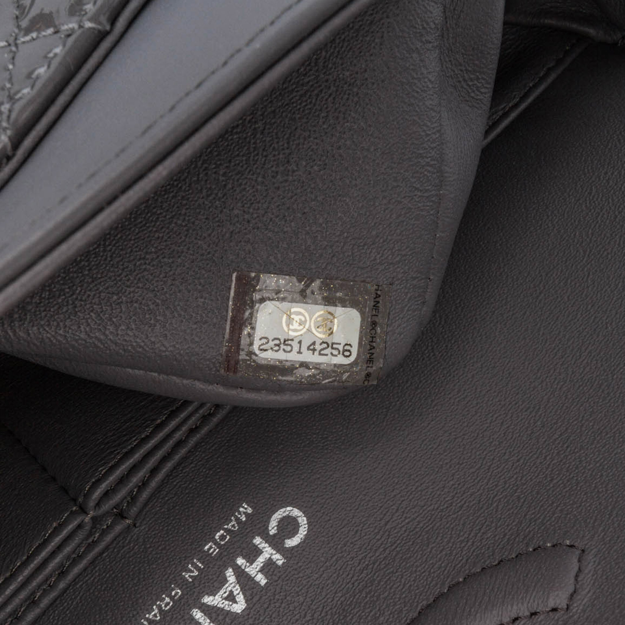 Chanel Grey Medium Classic Patent Double Flap 