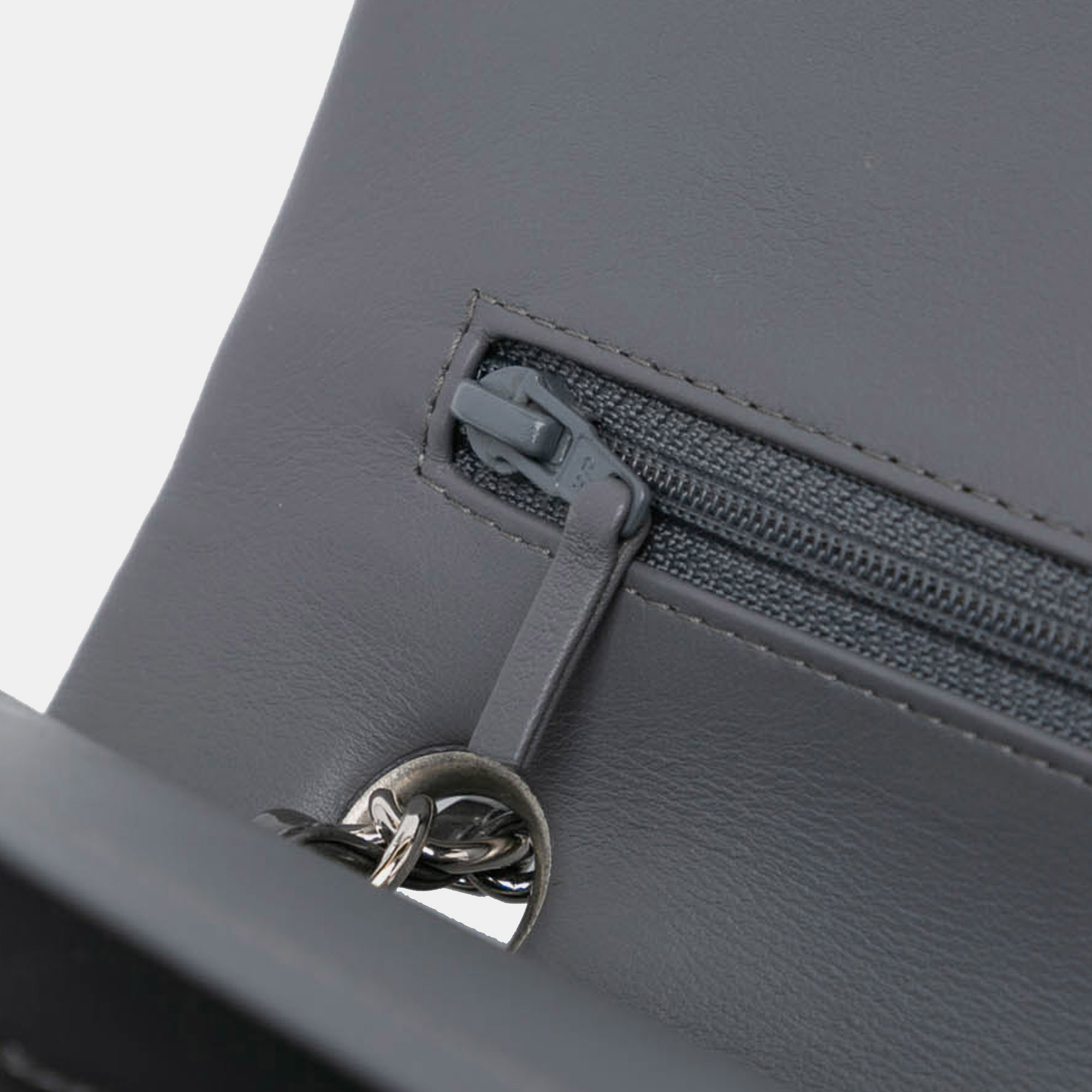 Chanel Grey Medium Classic Patent Double Flap 