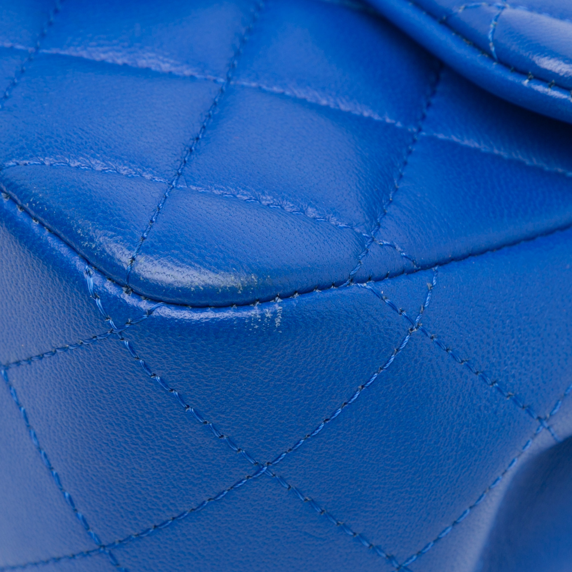 Chanel Blue Mini Square Classic Lambskin Single Flap 