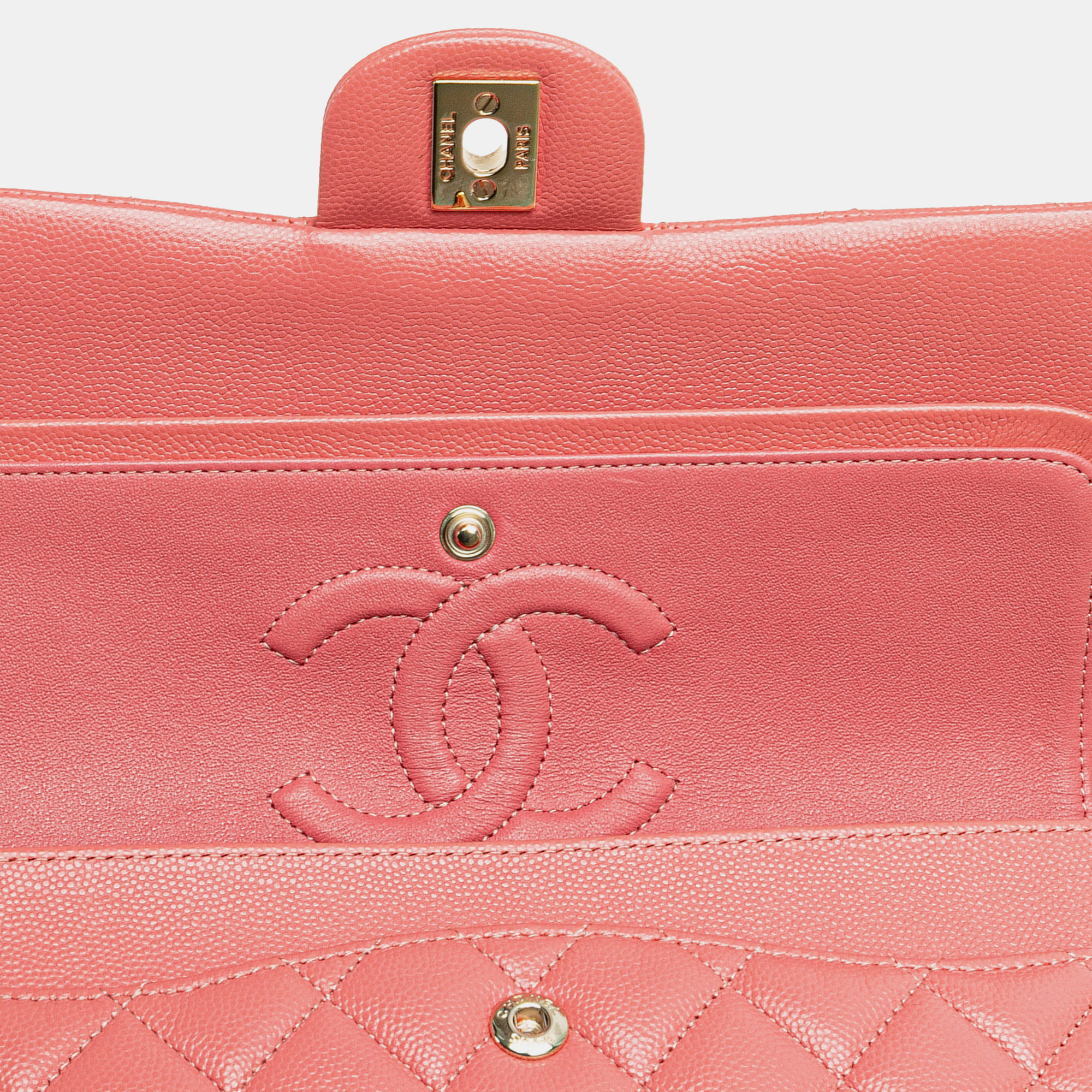 Chanel Pink Medium Classic Caviar Double Flap 